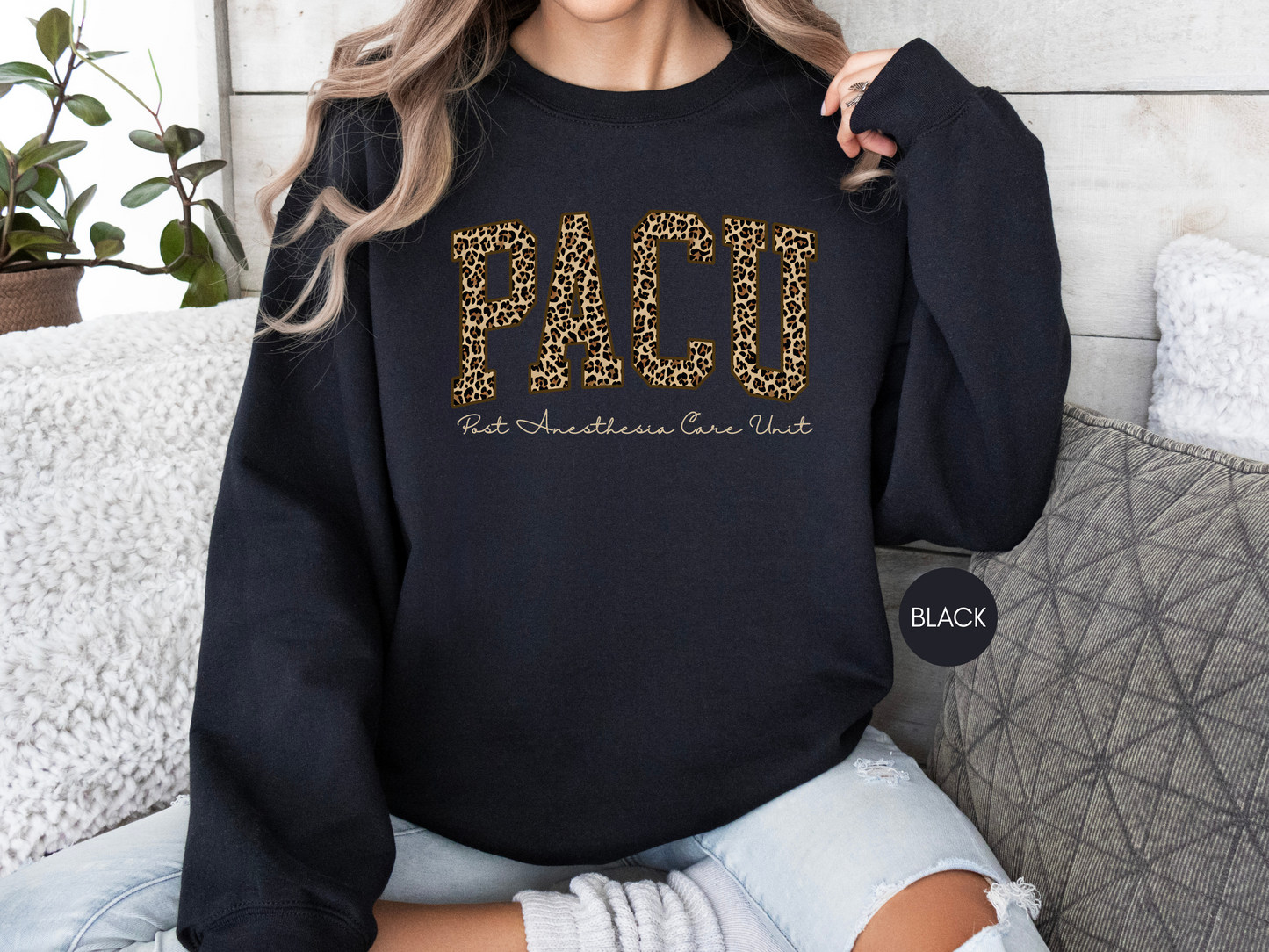 PACU Leopard Print Sweatshirt – Post Anesthesia Care Unit Nurse