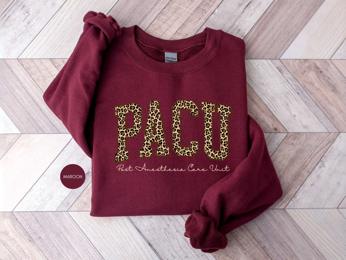 PACU Leopard Print Sweatshirt – Post Anesthesia Care Unit Nurse