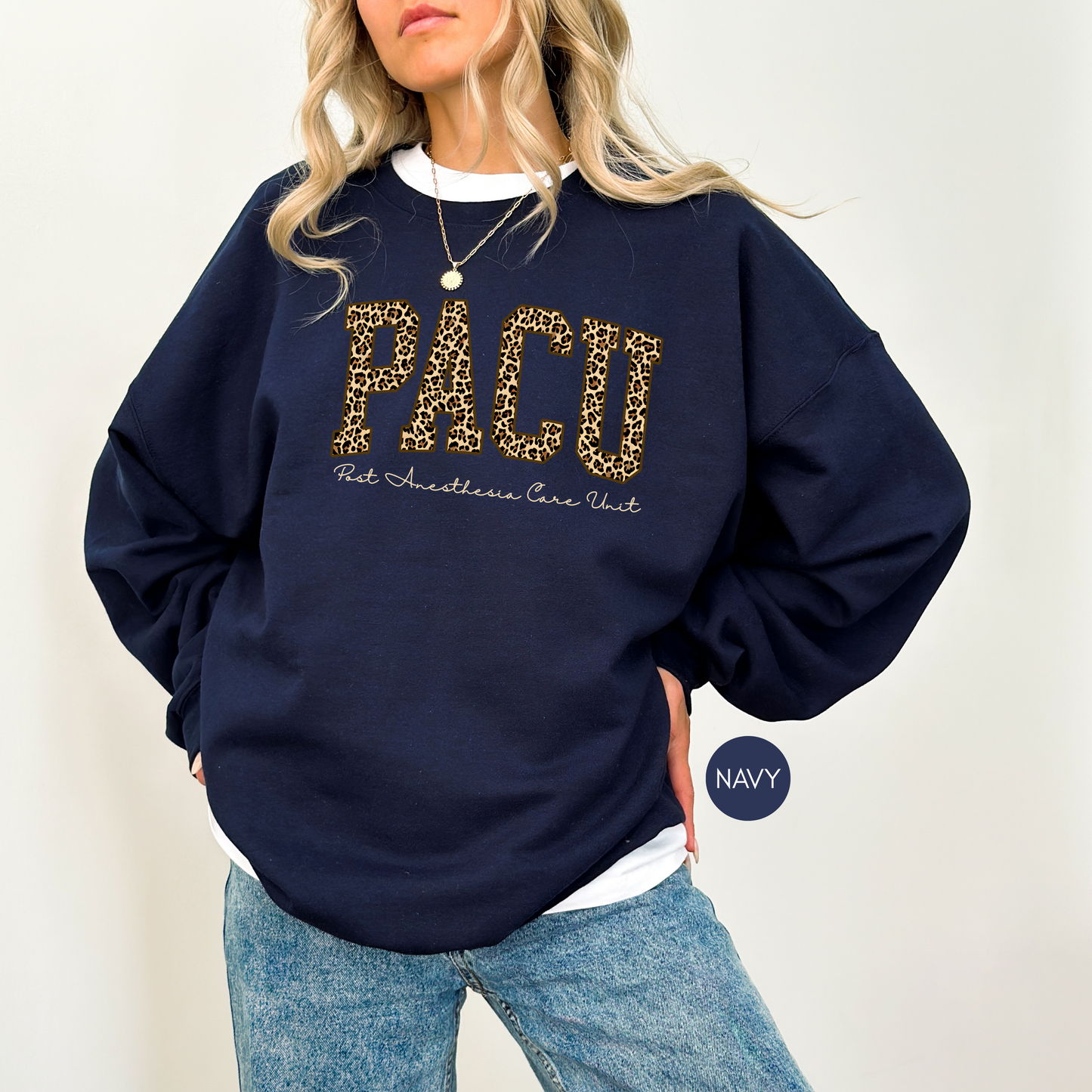PACU Leopard Print Sweatshirt – Post Anesthesia Care Unit Nurse