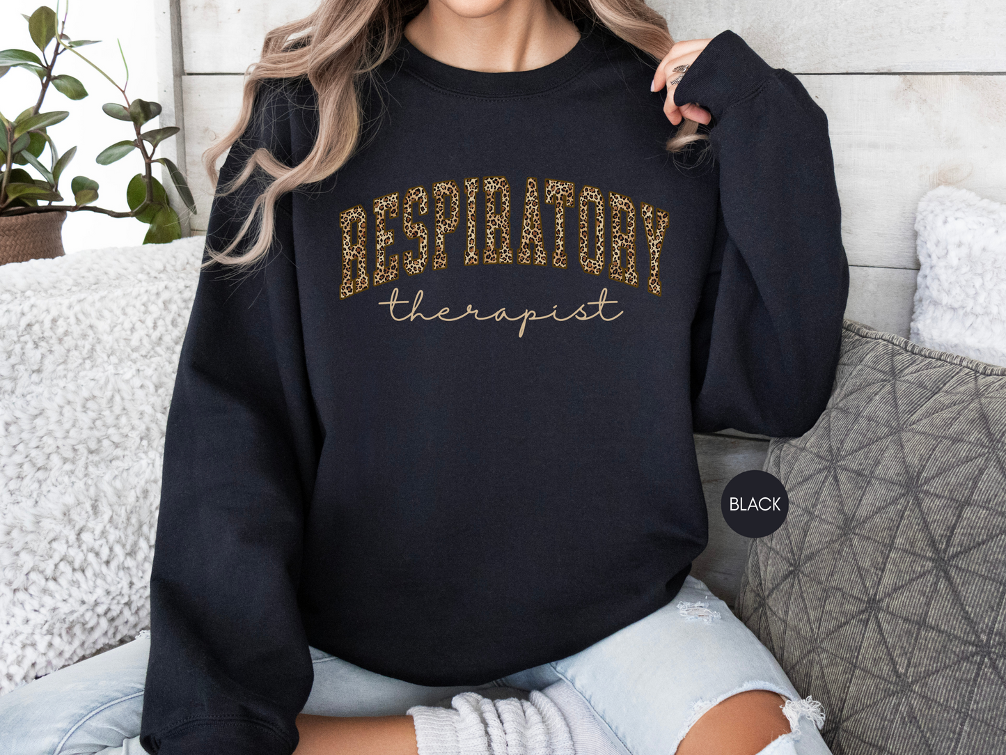 Respiratory Therapist Leopard Print Sweatshirt
