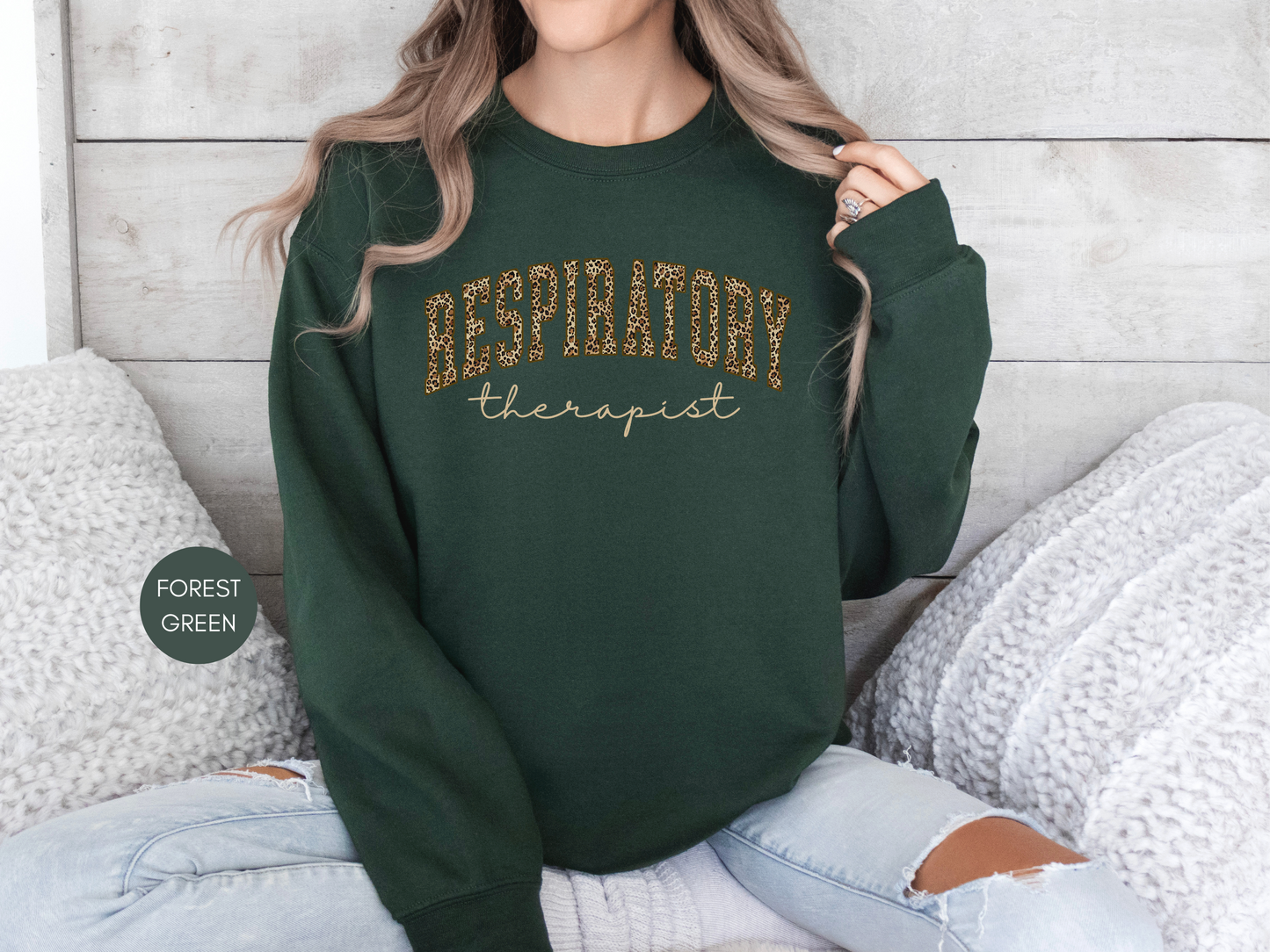 Respiratory Therapist Leopard Print Sweatshirt