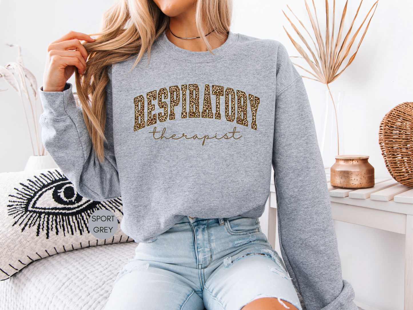 Respiratory Therapist Leopard Print Sweatshirt