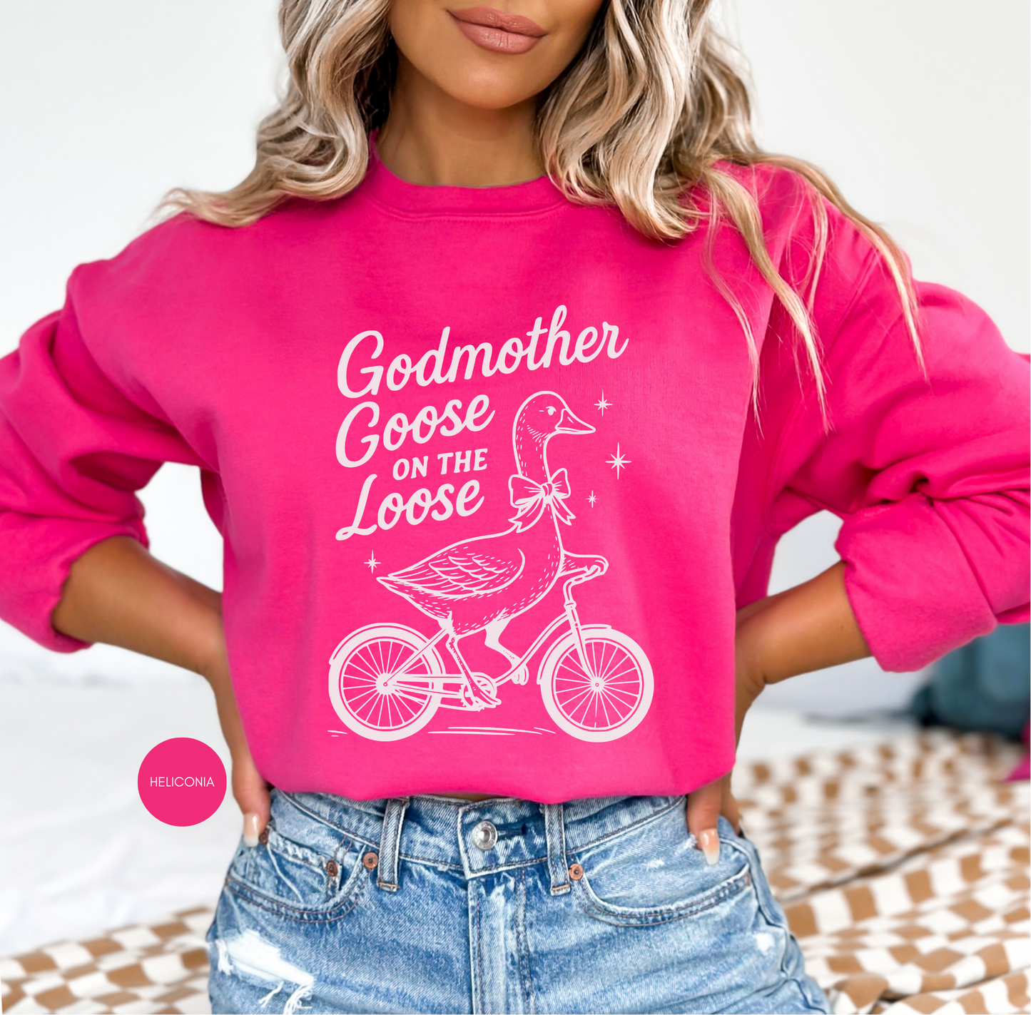 Godmother Goose On The Loose Sweatshirt – Cute Godmother Gift, Baby Shower & Baptism Present