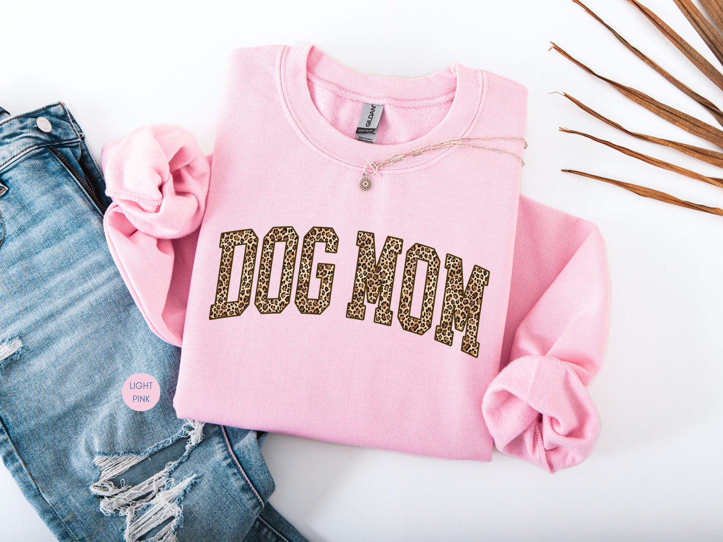 Dog Mom Leopard Varsity Sweatshirt – Cute Pet Mom Gift
