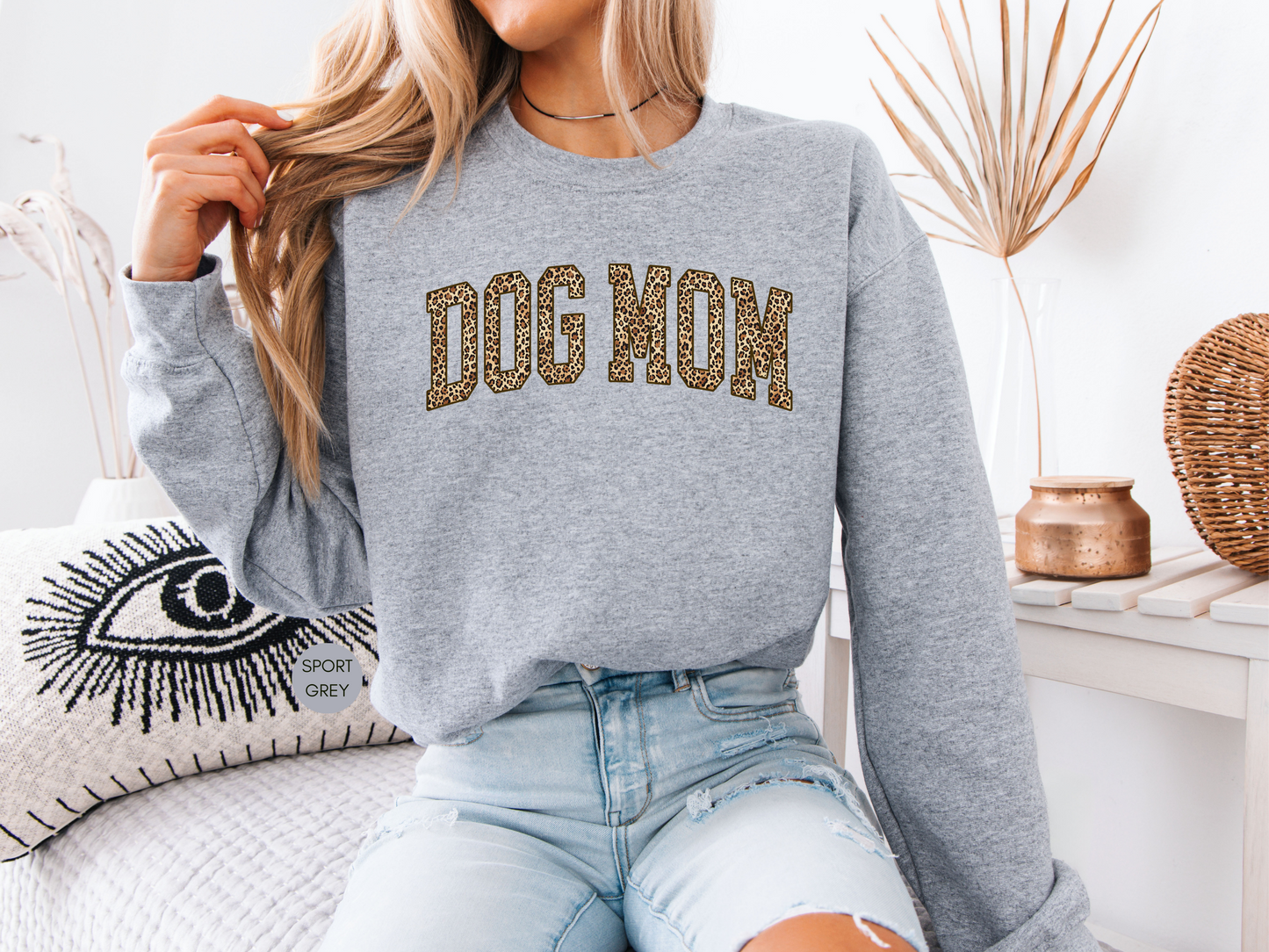 Dog Mom Leopard Varsity Sweatshirt – Cute Pet Mom Gift