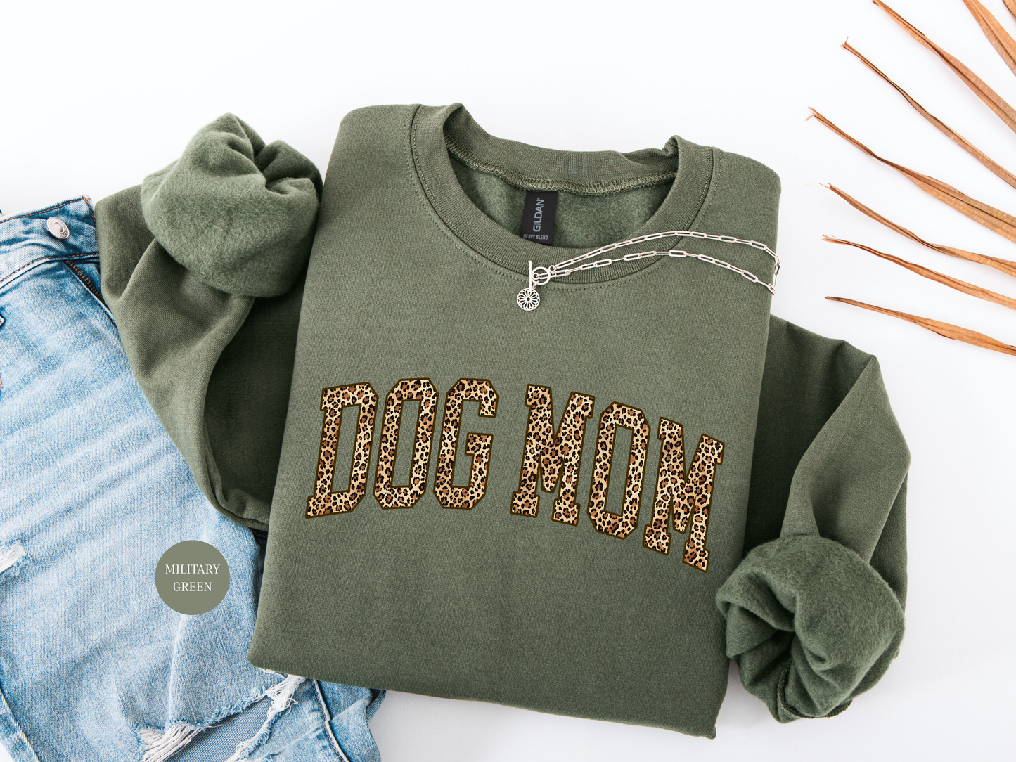 Dog Mom Leopard Varsity Sweatshirt – Cute Pet Mom Gift