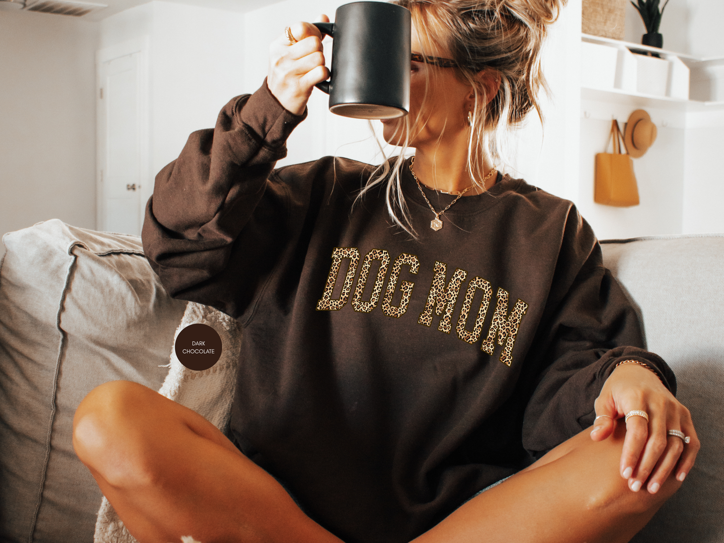 Dog Mom Leopard Varsity Sweatshirt – Cute Pet Mom Gift