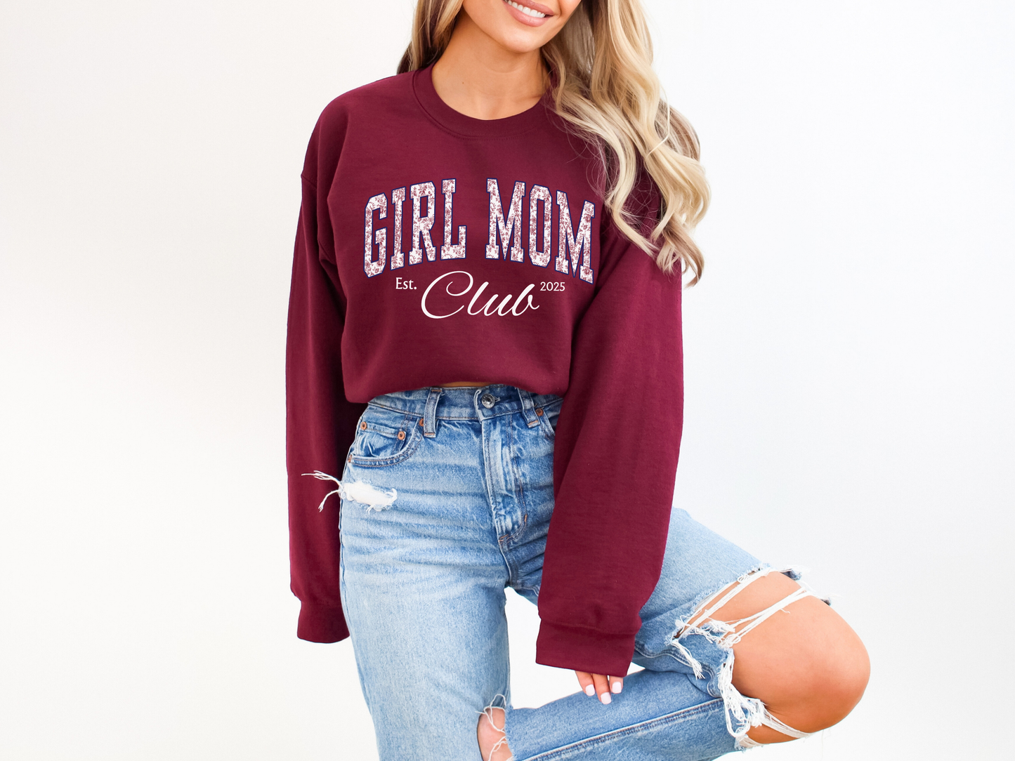 Girl Mom Est. Sweatshirt – Personalized Year Mom Crewneck
