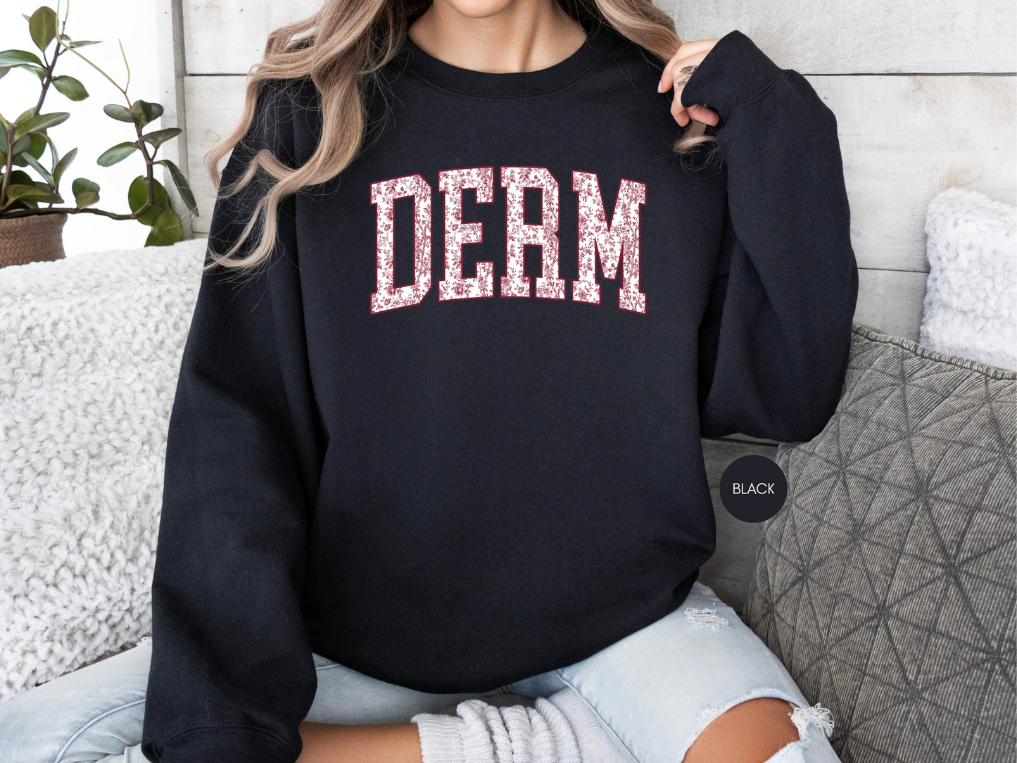 DERM Floral Sweatshirt – Dermatology Nurse Gift