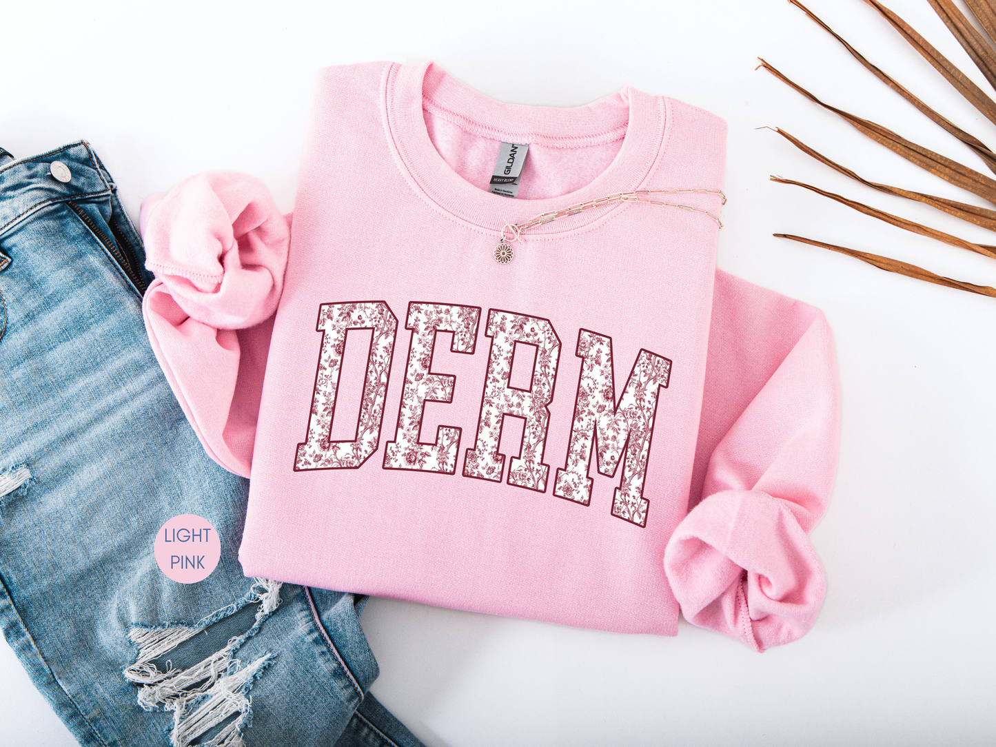 DERM Floral Sweatshirt – Dermatology Nurse Gift