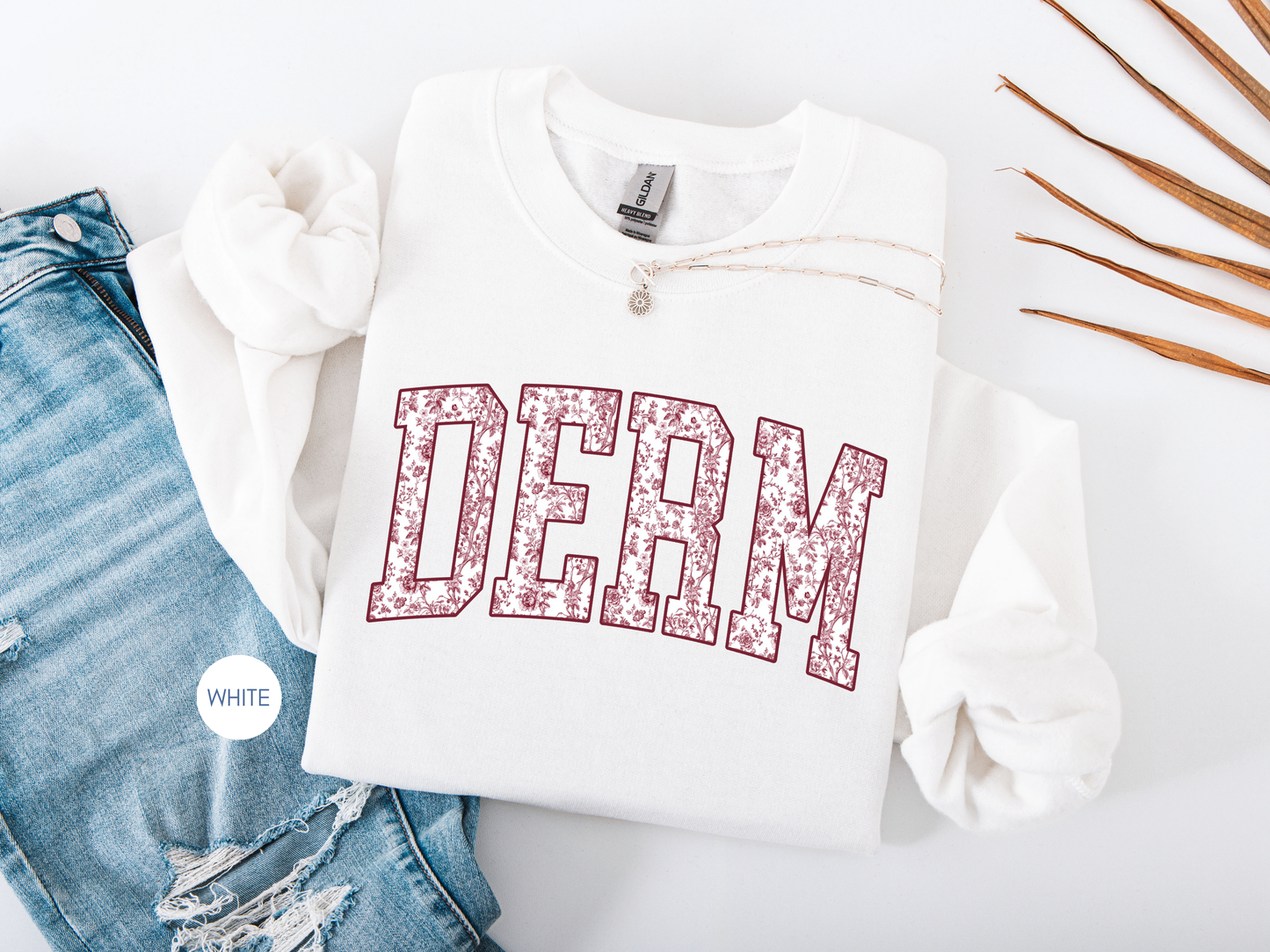 DERM Floral Sweatshirt – Dermatology Nurse Gift