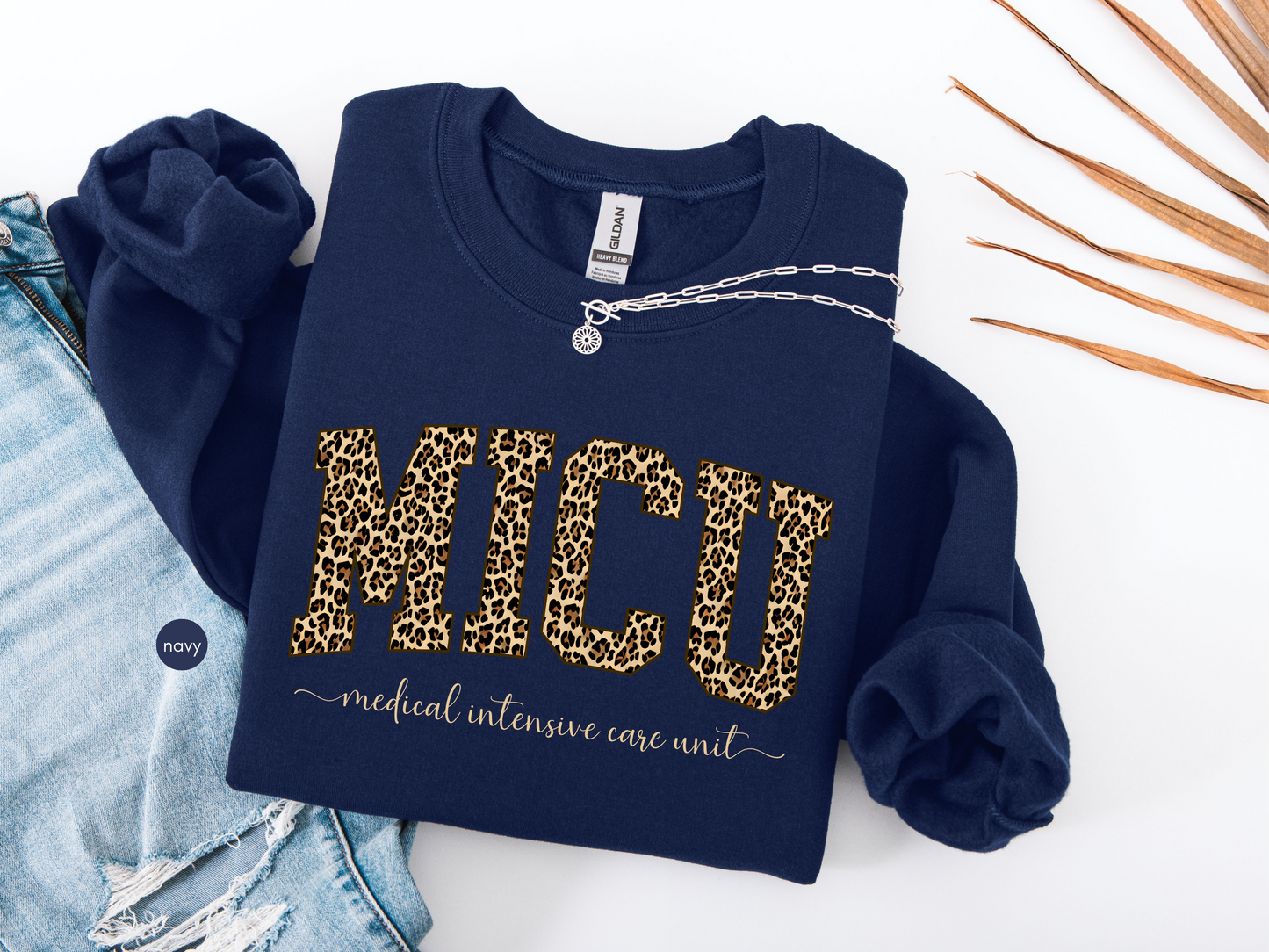 MICU Leopard Sweatshirt – Medical Intensive Care Unit Nurse Crewneck