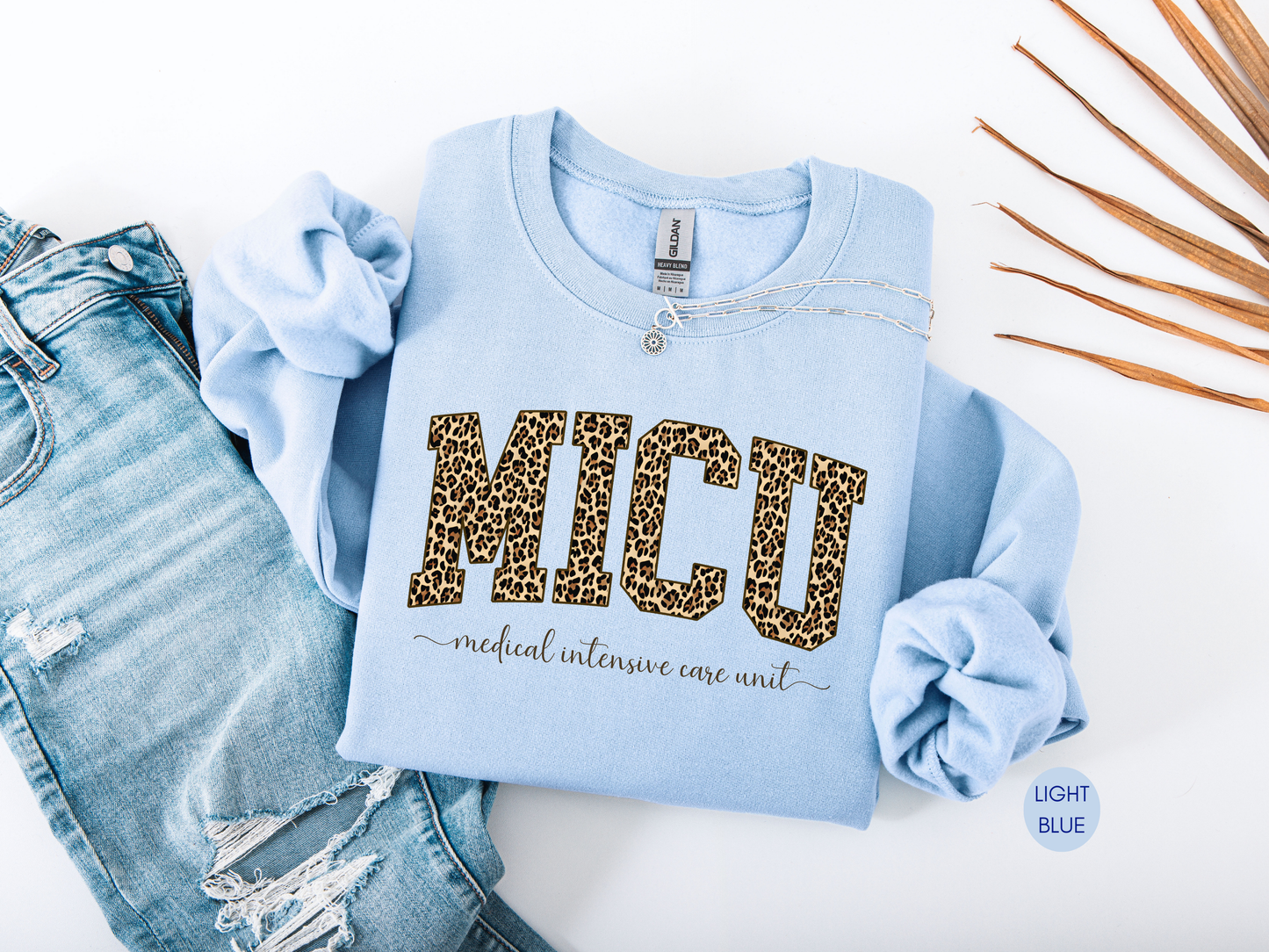 MICU Leopard Sweatshirt – Medical Intensive Care Unit Nurse Crewneck