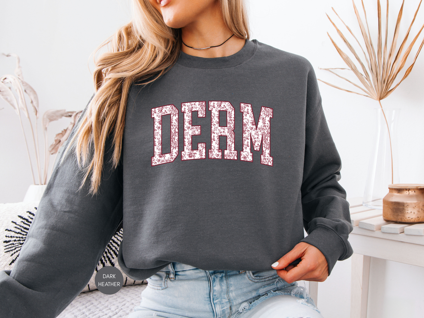 DERM Floral Sweatshirt – Dermatology Nurse Gift