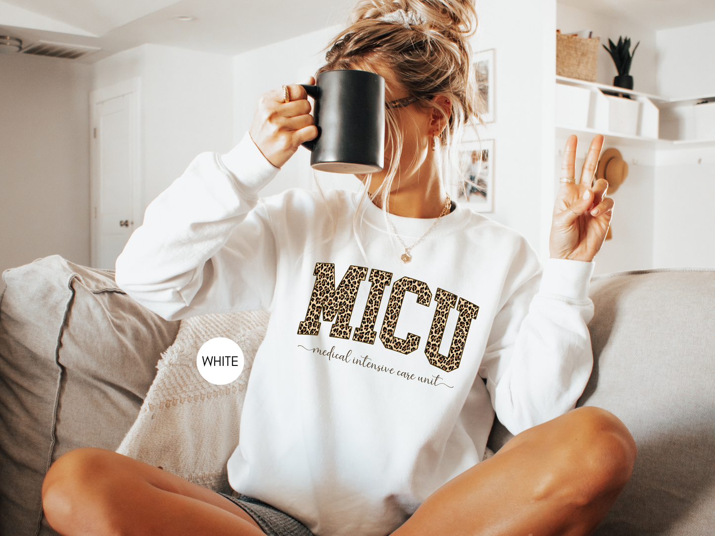 MICU Leopard Sweatshirt – Medical Intensive Care Unit Nurse Crewneck