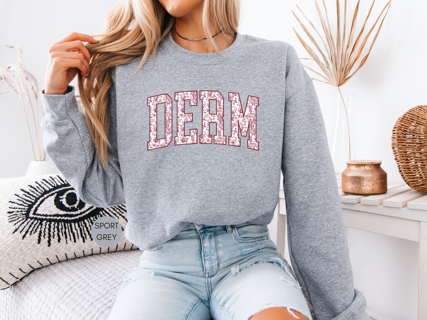 DERM Floral Sweatshirt – Dermatology Nurse Gift