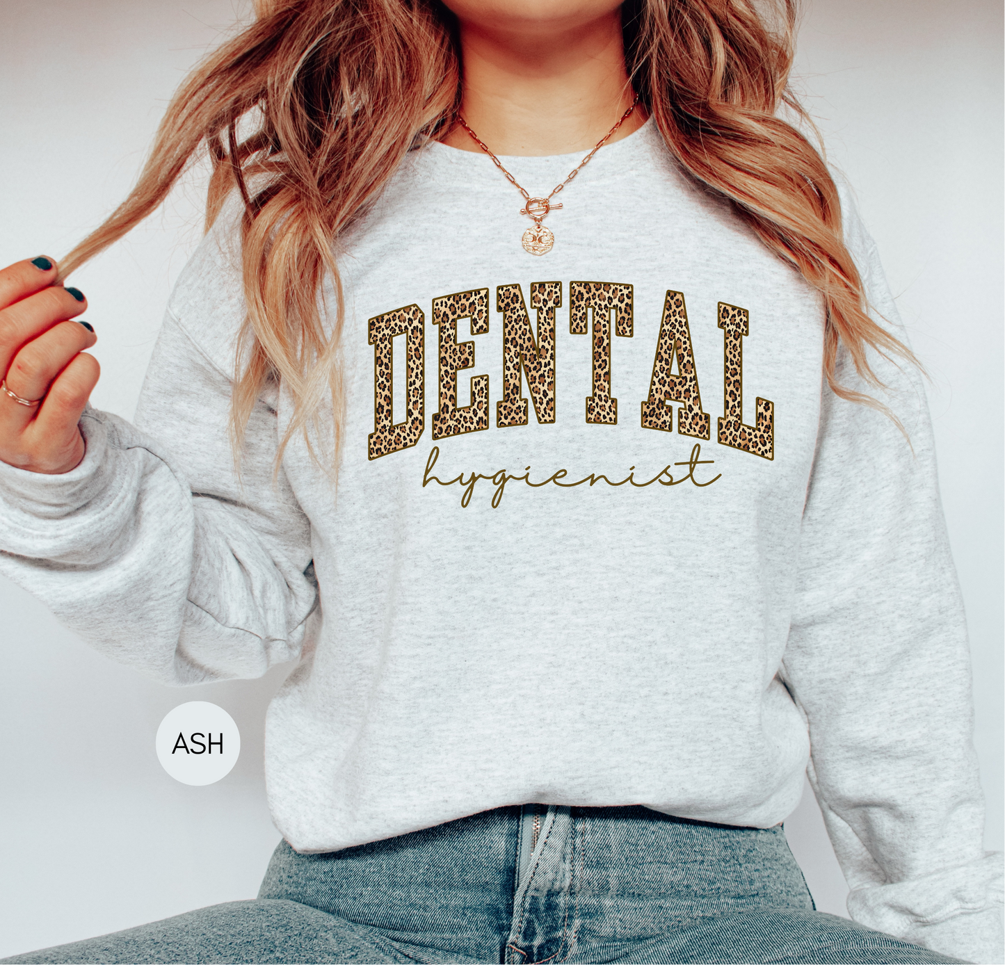 Dental Hygienist Leopard Sweatshirt – Dark Chocolate