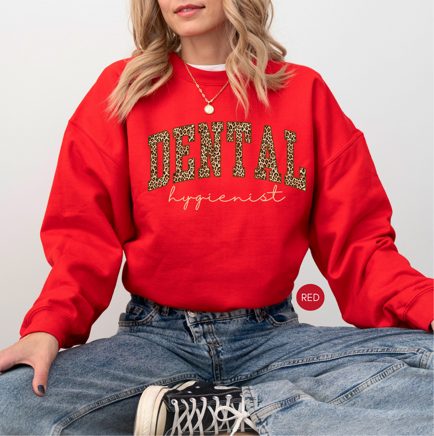 Dental Hygienist Leopard Sweatshirt – Dark Chocolate