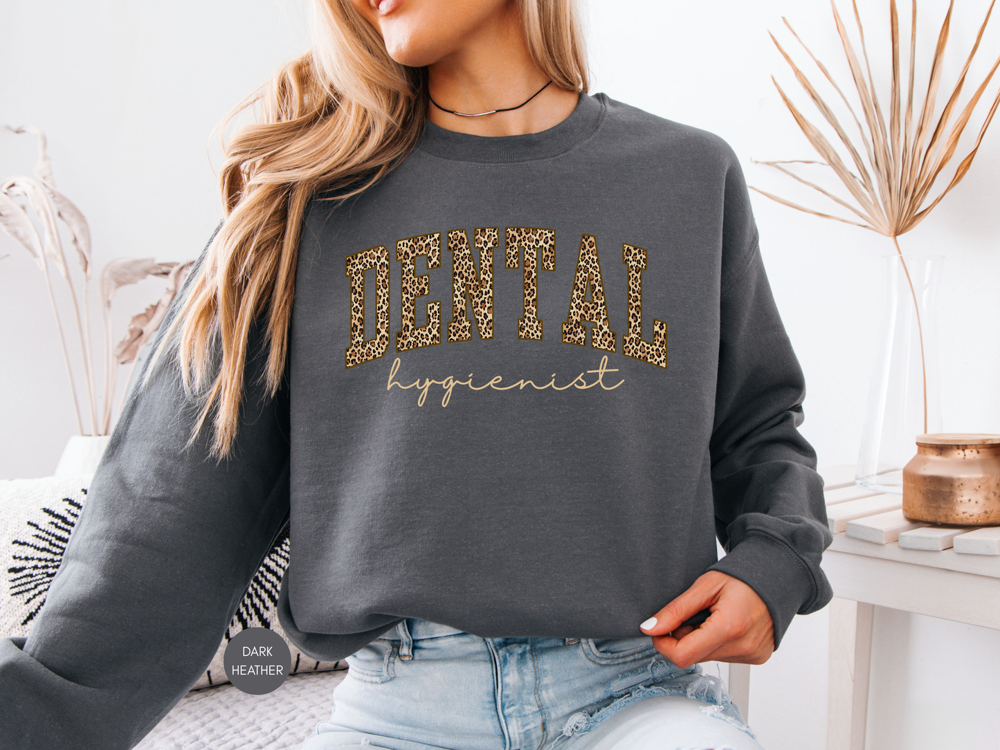 Dental Hygienist Leopard Sweatshirt – Dark Chocolate