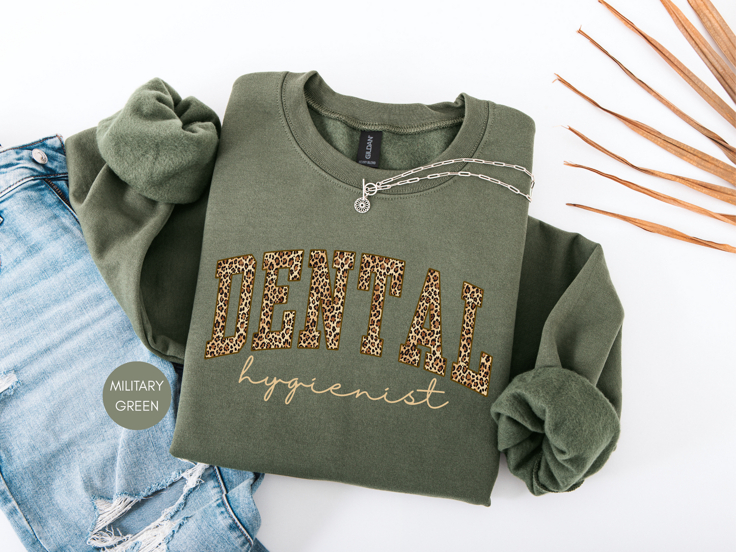 Dental Hygienist Leopard Sweatshirt – Dark Chocolate