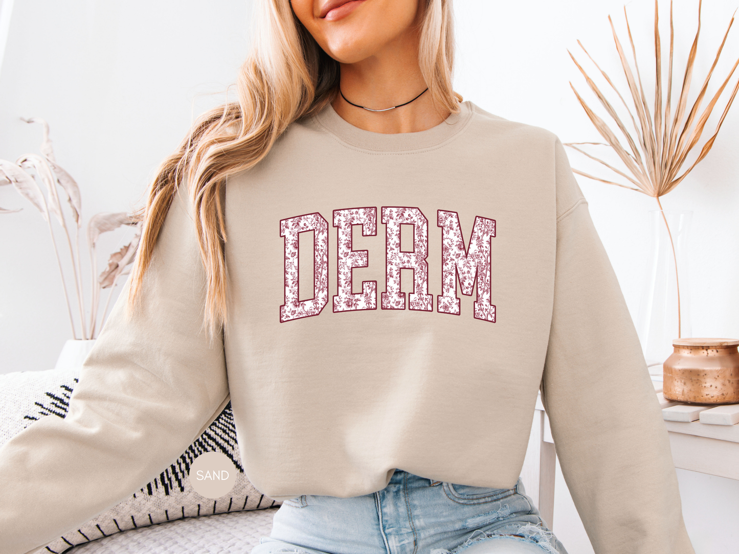 DERM Floral Sweatshirt – Dermatology Nurse Gift