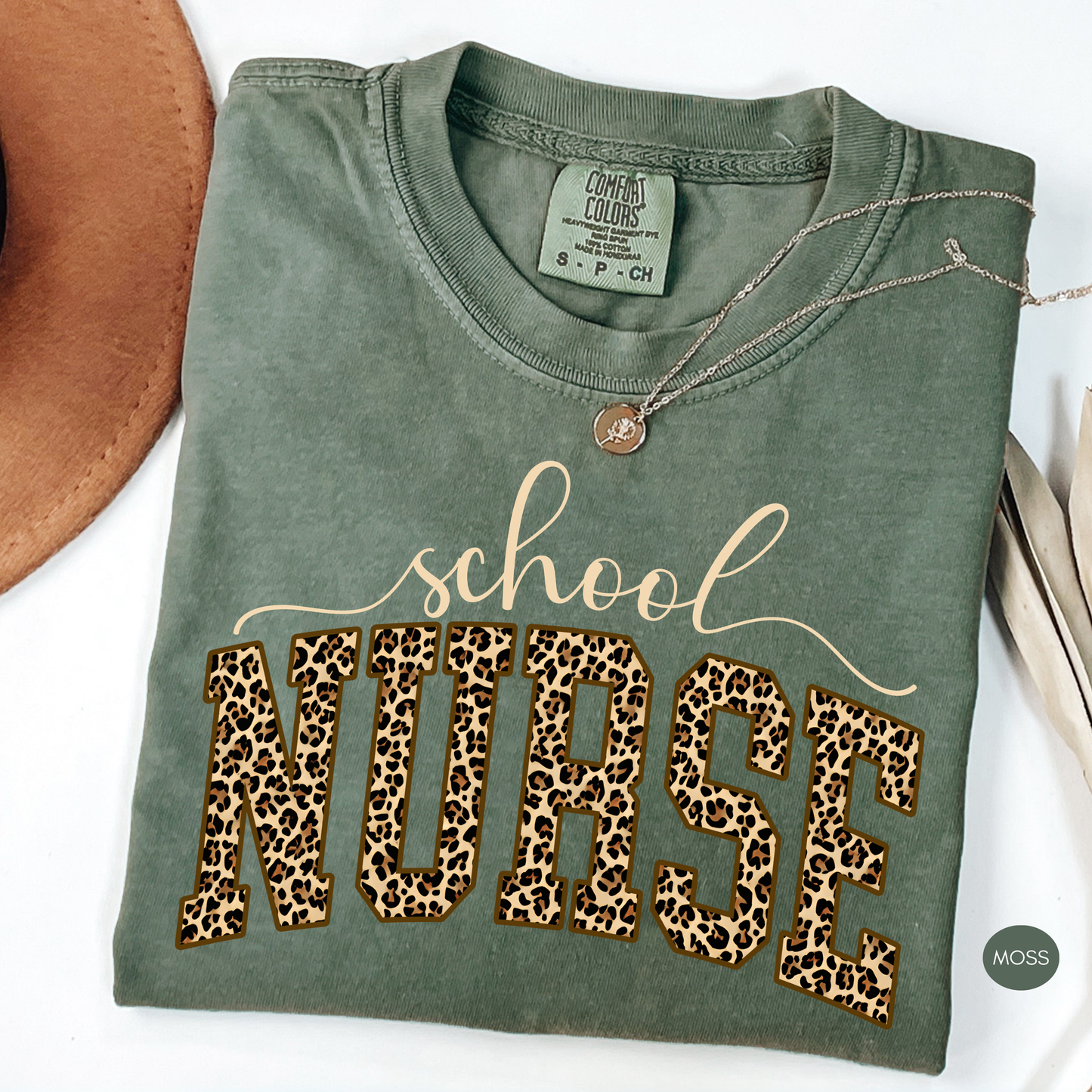 School Nurse Leopard Shirt – Cute Nurse Graphic Tee – Back to School Nurse Shirt – Gift for School Nurse