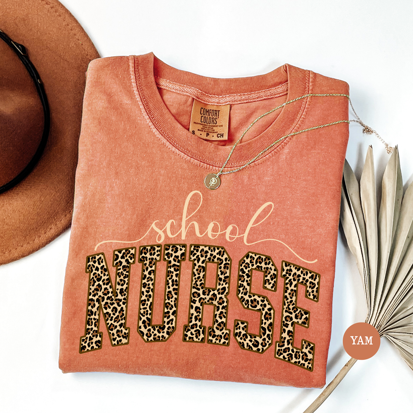 School Nurse Leopard Shirt – Cute Nurse Graphic Tee – Back to School Nurse Shirt – Gift for School Nurse