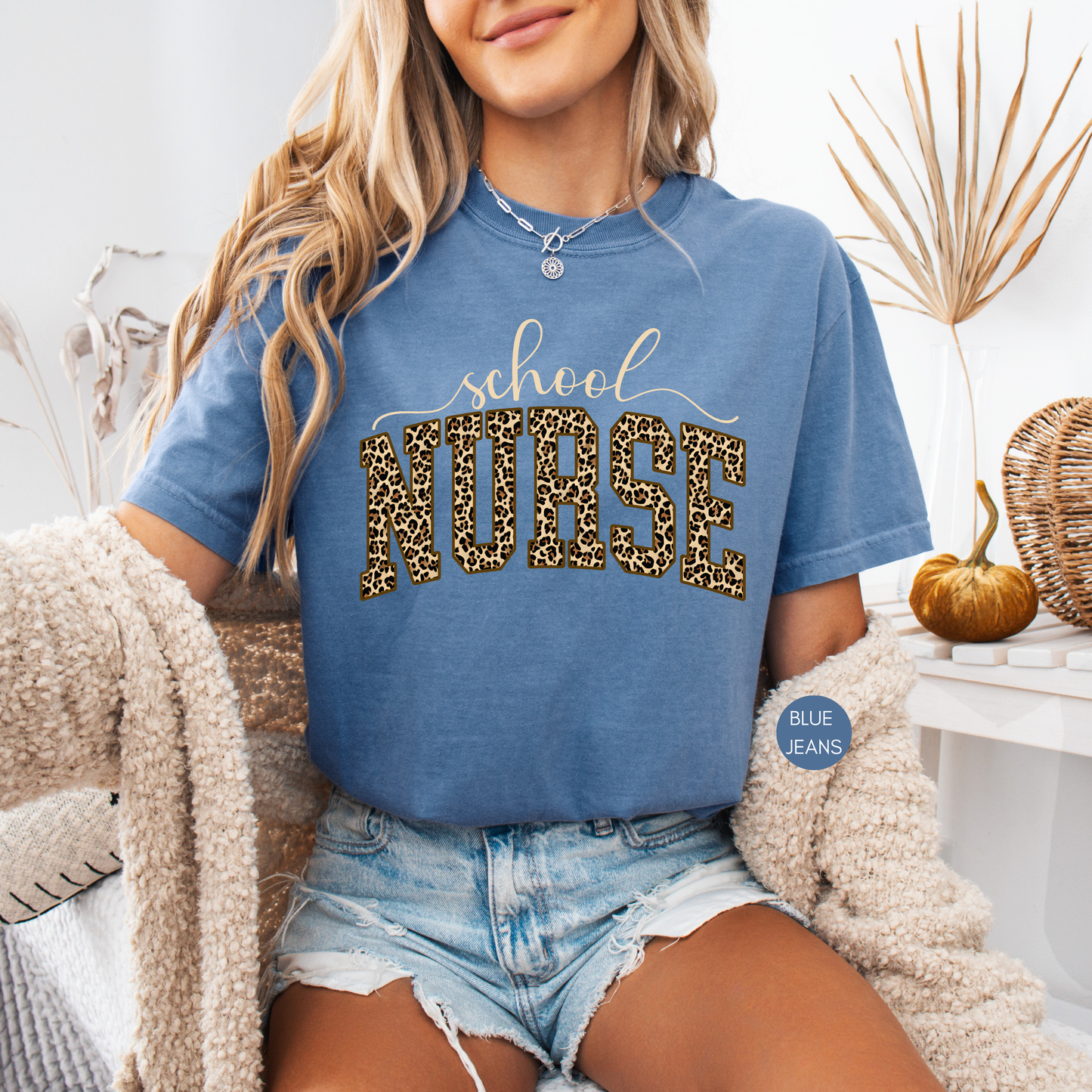 School Nurse Leopard Shirt – Cute Nurse Graphic Tee – Back to School Nurse Shirt – Gift for School Nurse