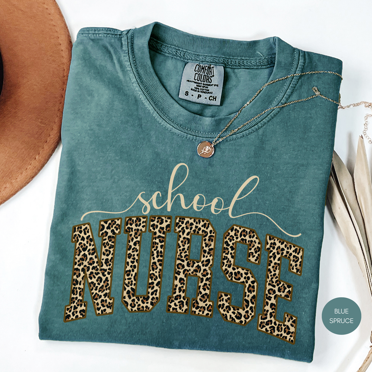 School Nurse Leopard Shirt – Cute Nurse Graphic Tee – Back to School Nurse Shirt – Gift for School Nurse