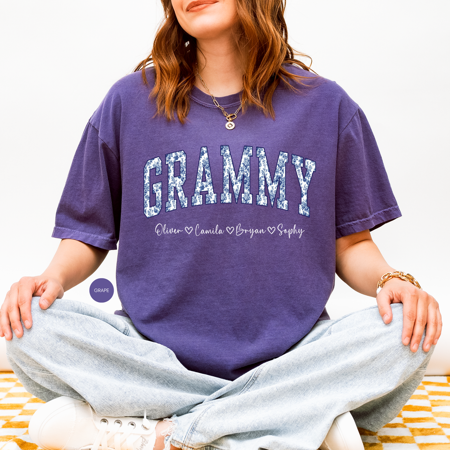 Personalized Grammy Shirt with Kids Names | Custom Grandma Gift | Family Name Shirt