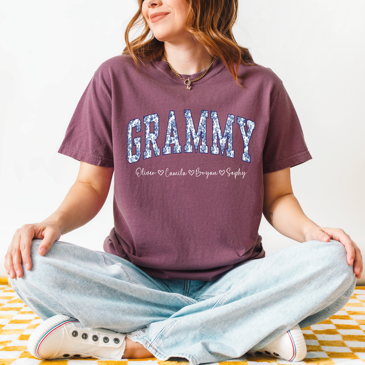 Personalized Grammy Shirt with Kids Names | Custom Grandma Gift | Family Name Shirt
