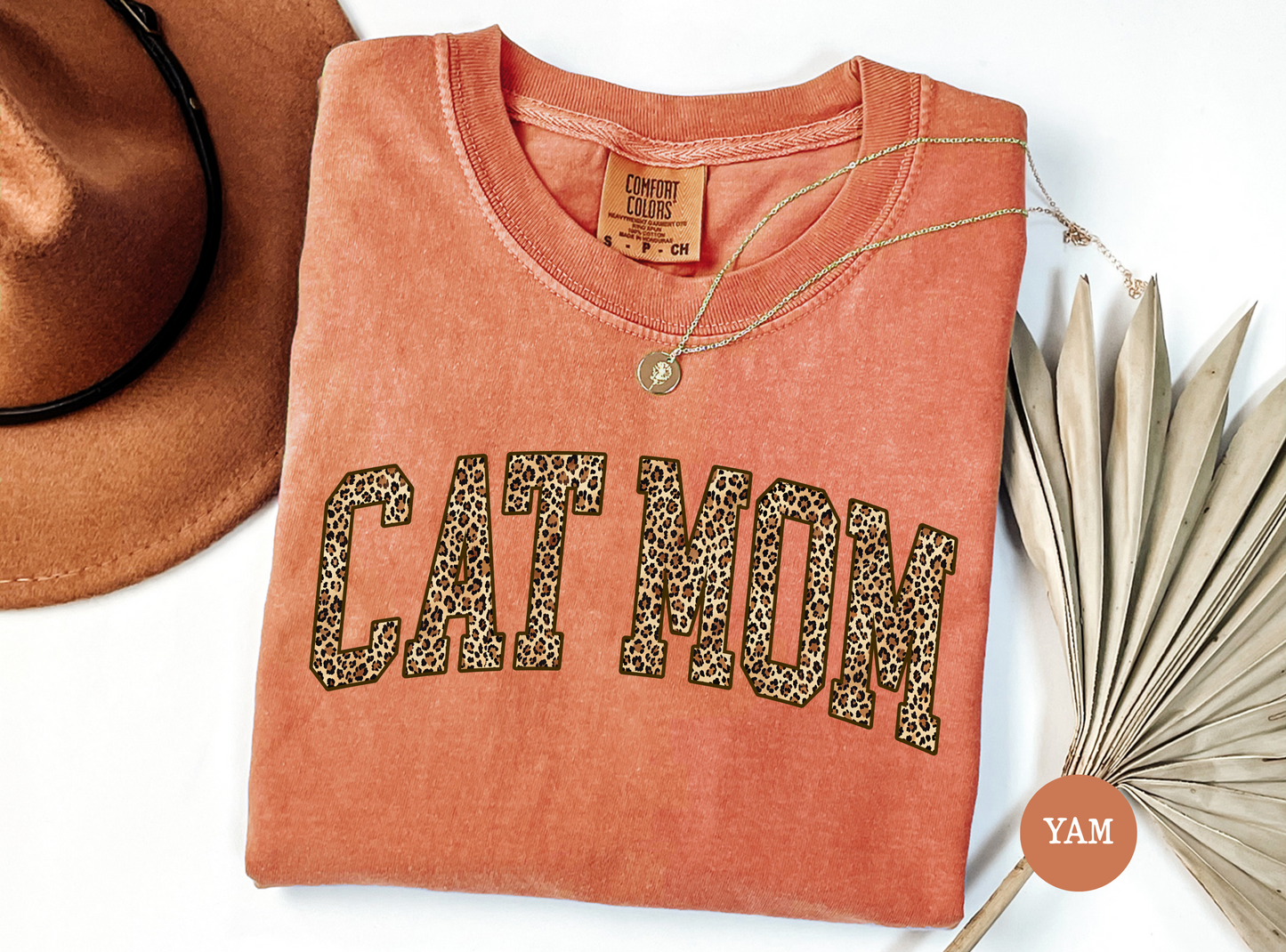 Cat Mom Leopard Shirt – Trendy Animal Print Graphic Tee for Cat Lovers