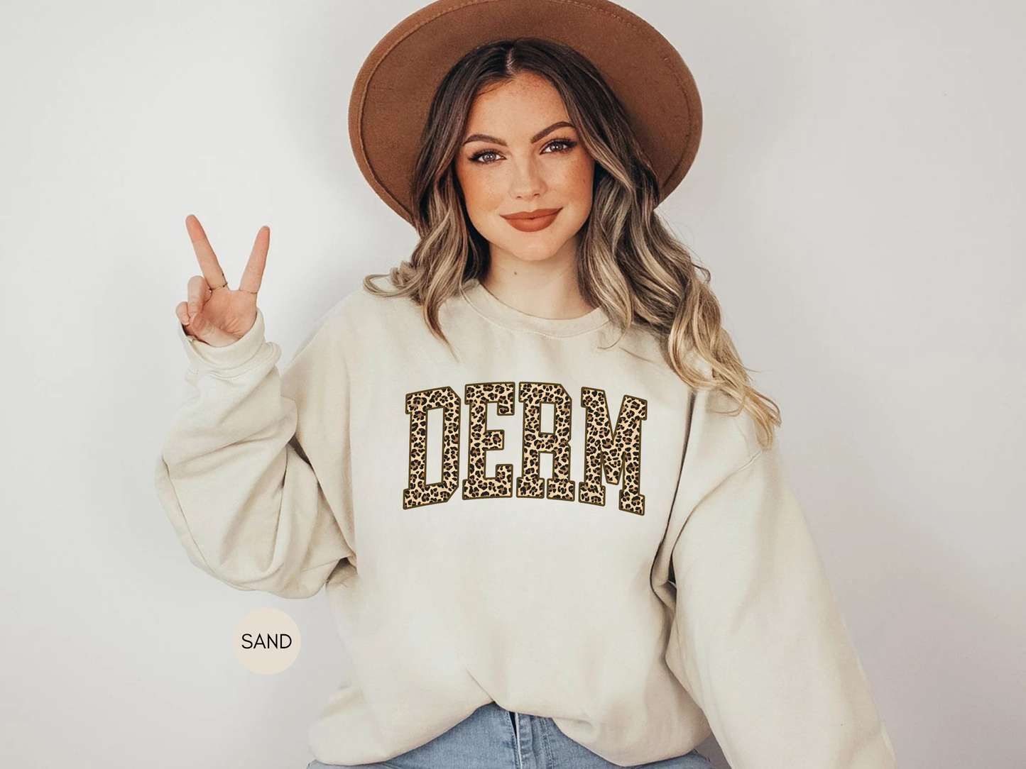 DERM Leopard Sweatshirt – Dermatology Nurse Gift