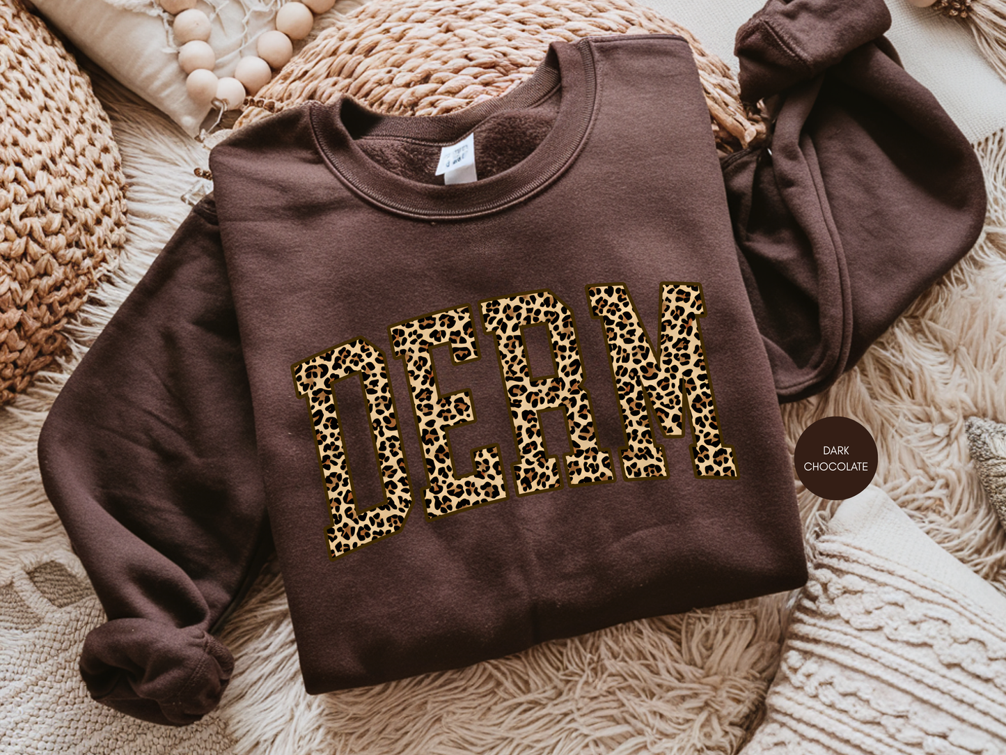 DERM Leopard Sweatshirt – Dermatology Nurse Gift