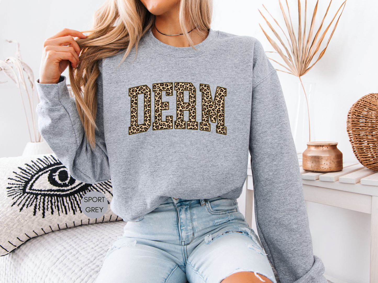 DERM Leopard Sweatshirt – Dermatology Nurse Gift