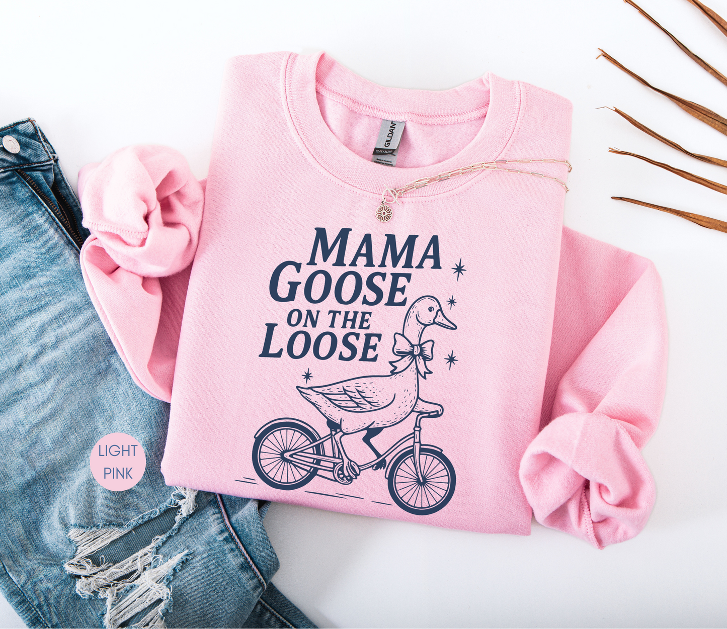 Mama Goose On The Loose Sweatshirt – Cute Mom Gift, Vintage Goose Crewneck