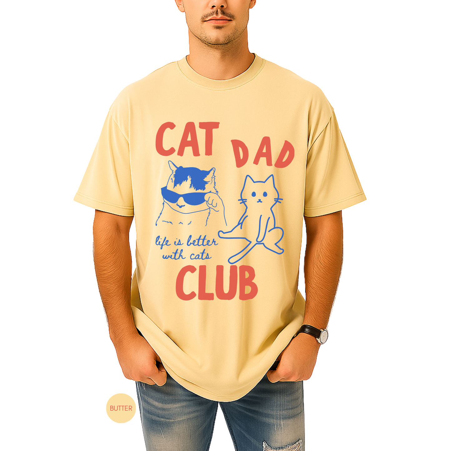 funny cat shirt for men cat dad outfit