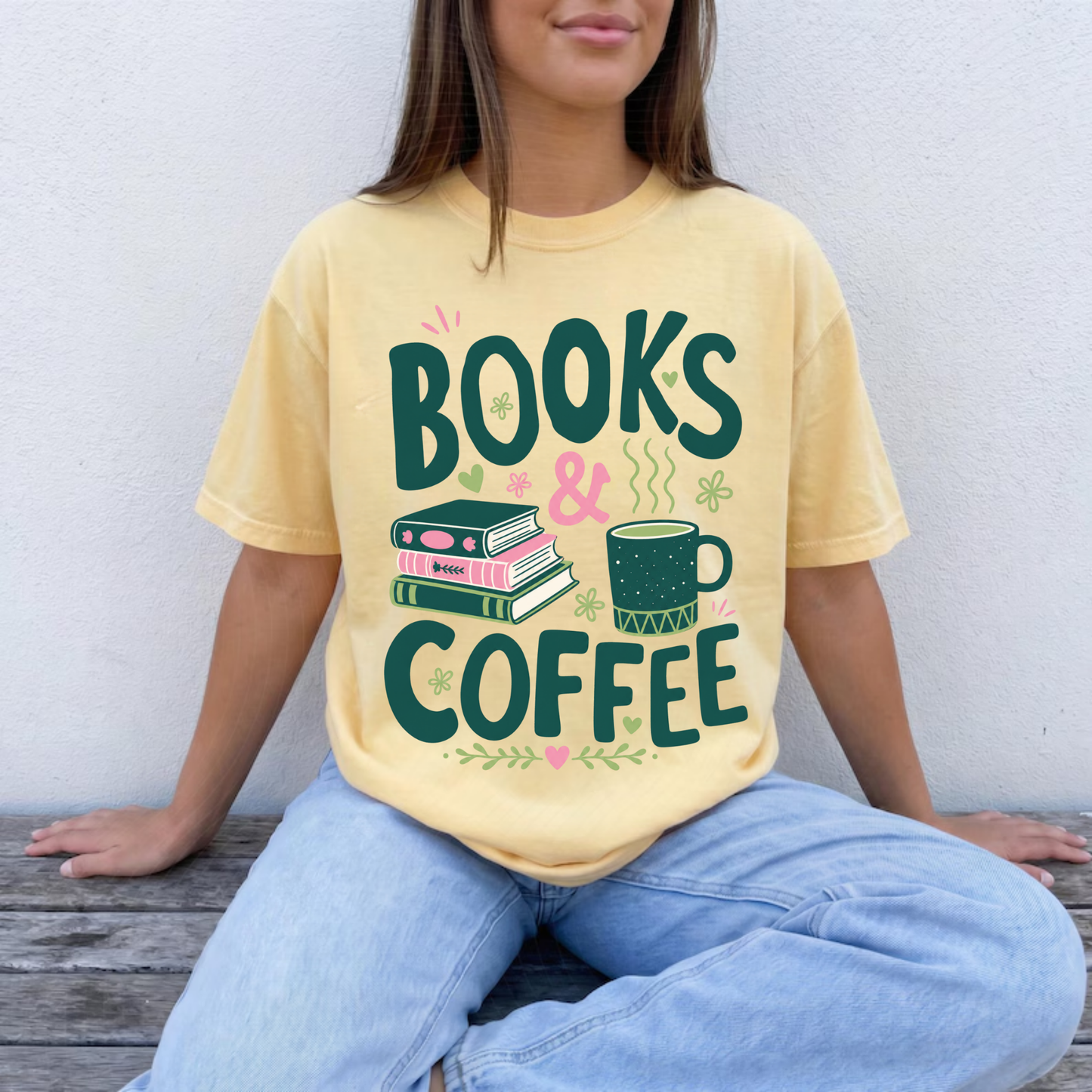 Books & Coffee Shirt | Cozy Book Lover Graphic Tee