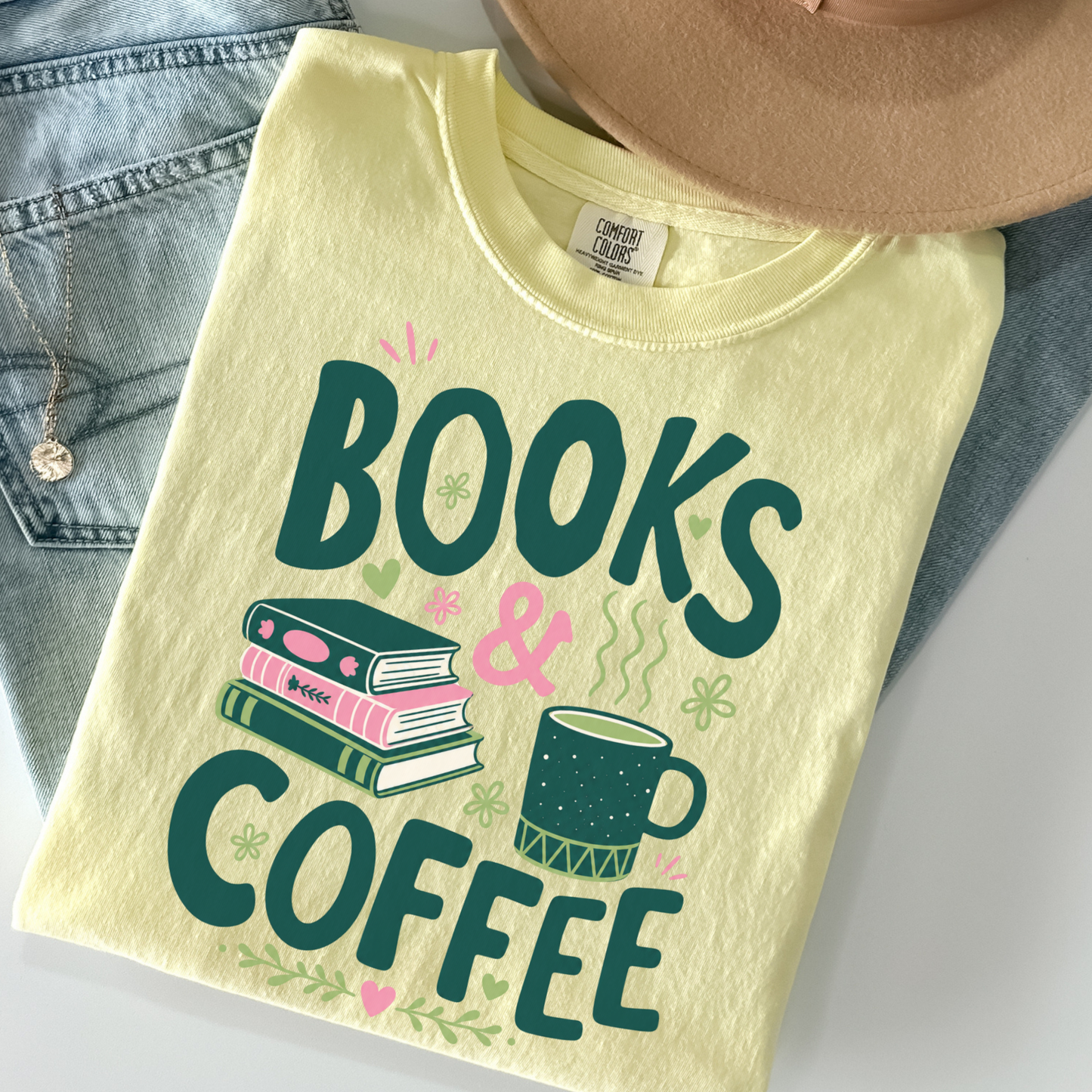 Books & Coffee Shirt | Cozy Book Lover Graphic Tee