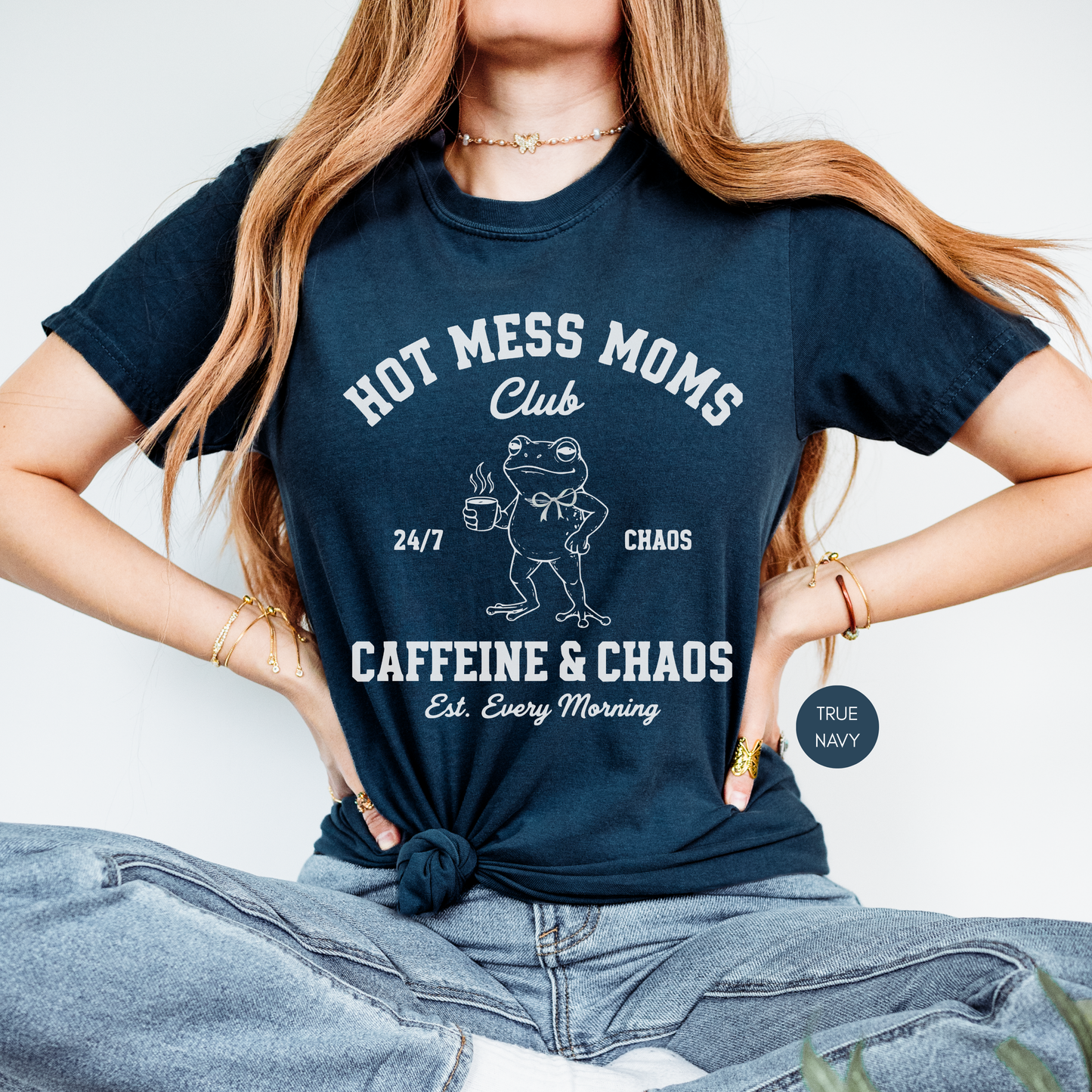 Hot Mess Moms Club Shirt – Caffeine & Chaos Coffee Mom Tee