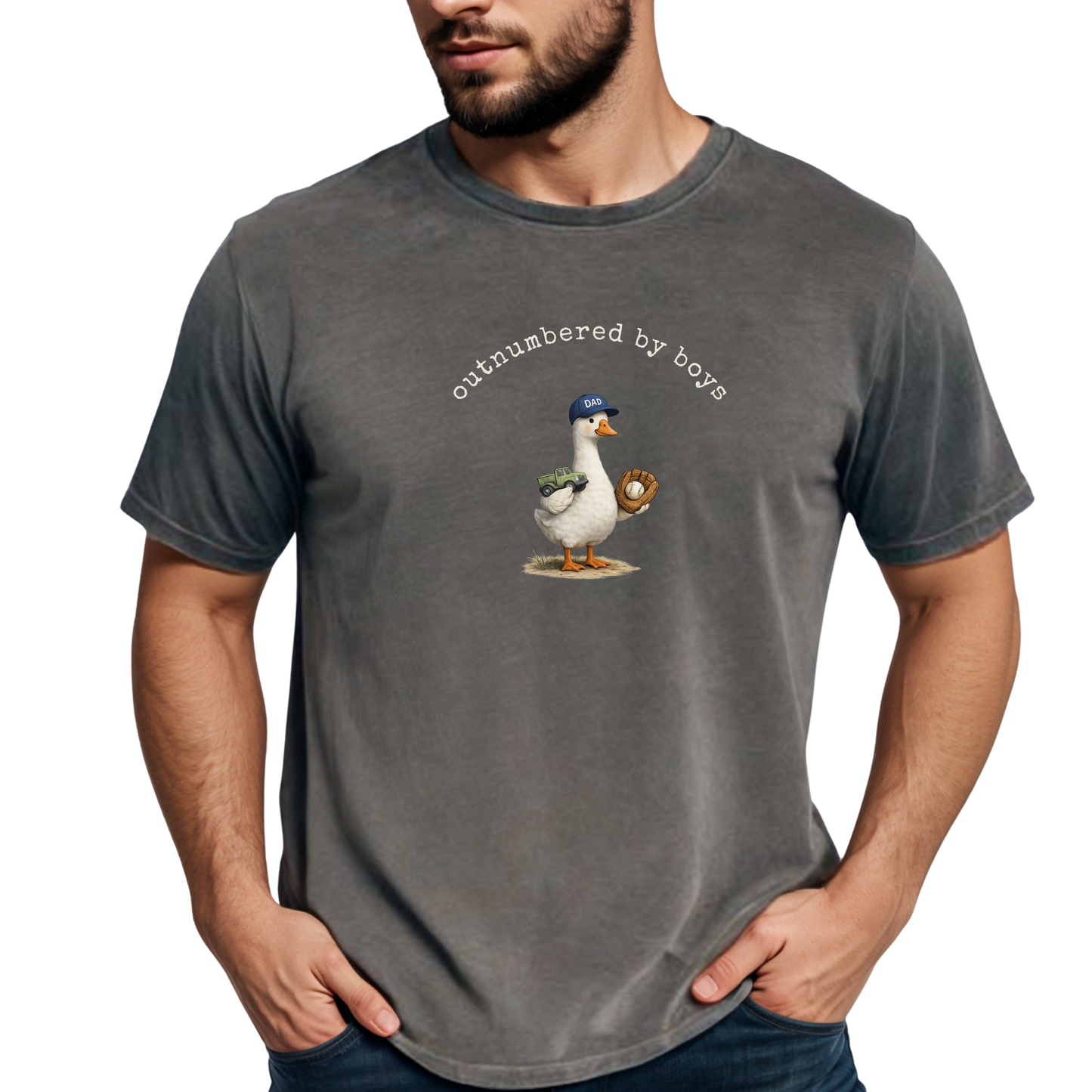 Outnumbered By Boys Funny Dad Shirt | Dad of Boys Gift | Comfort Colors | Father's Day Gift