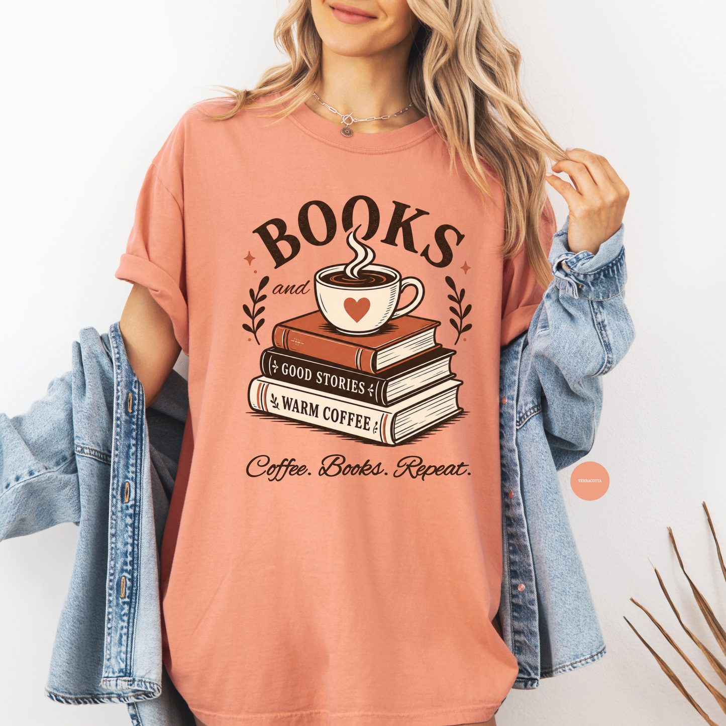 Books and Coffee Shirt | Coffee Books Repeat Tee