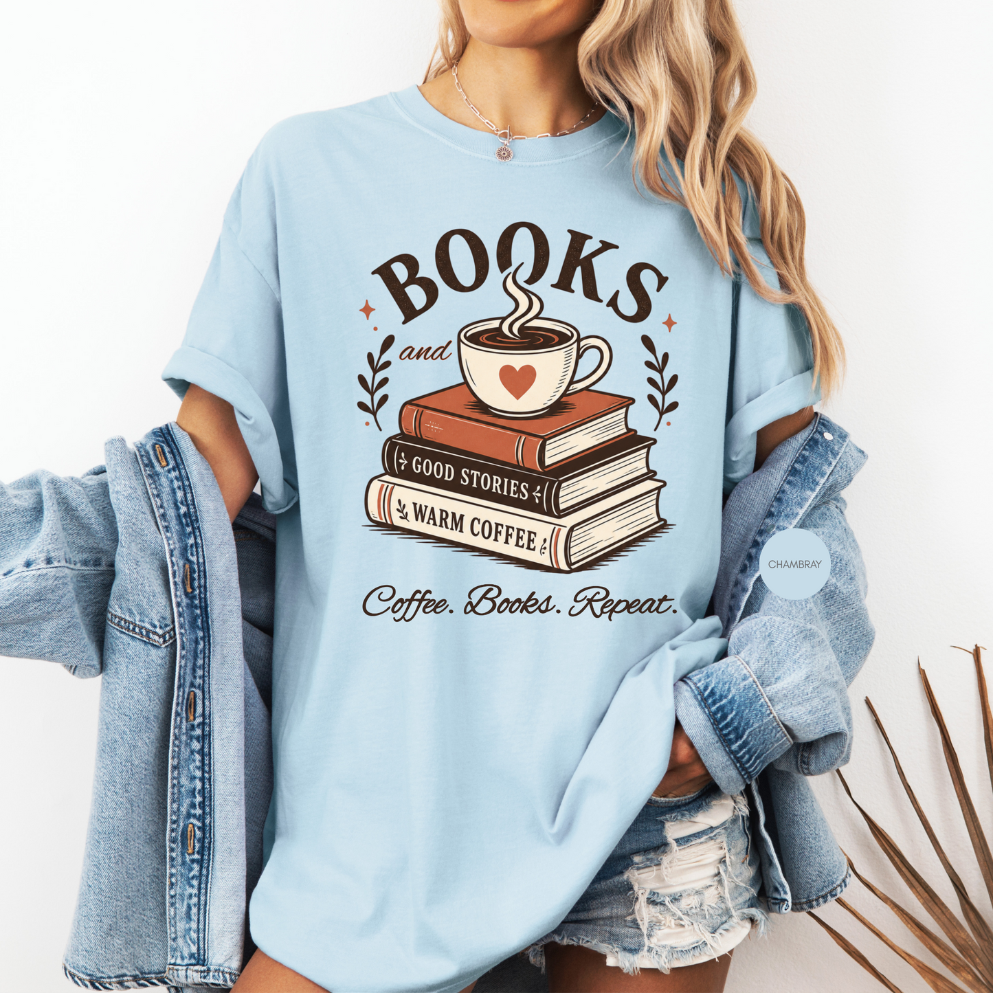 Books and Coffee Shirt | Coffee Books Repeat Tee