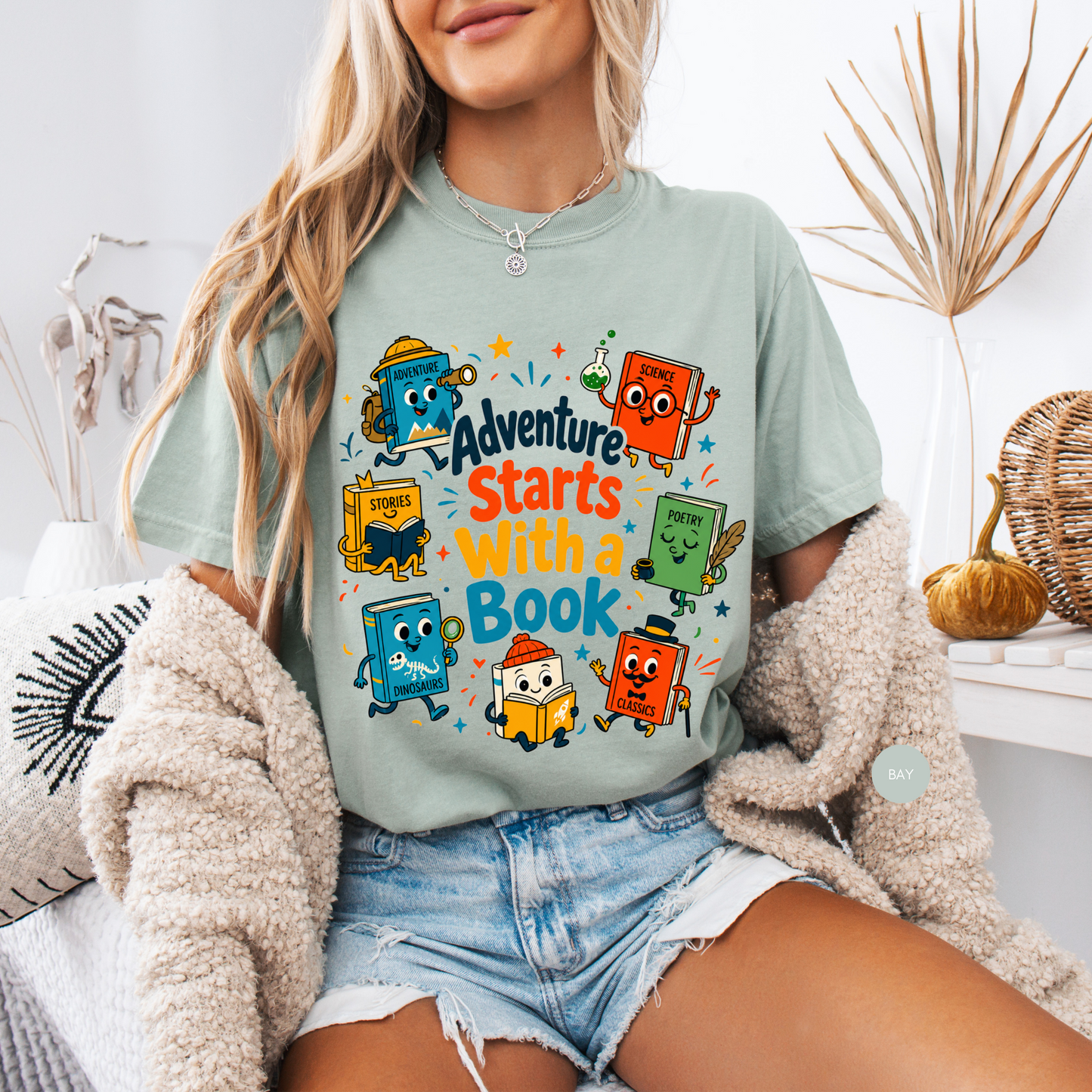 Adventure Starts With a Book Shirt | Reading Teacher Tee