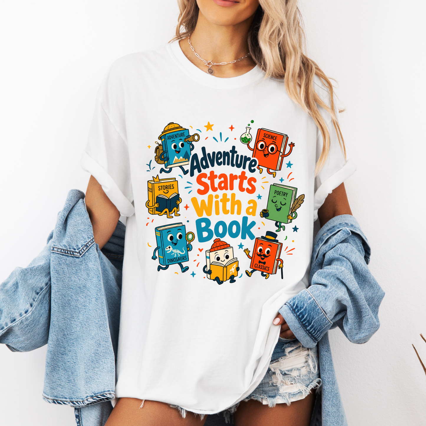Adventure Starts With a Book Shirt | Reading Teacher Tee