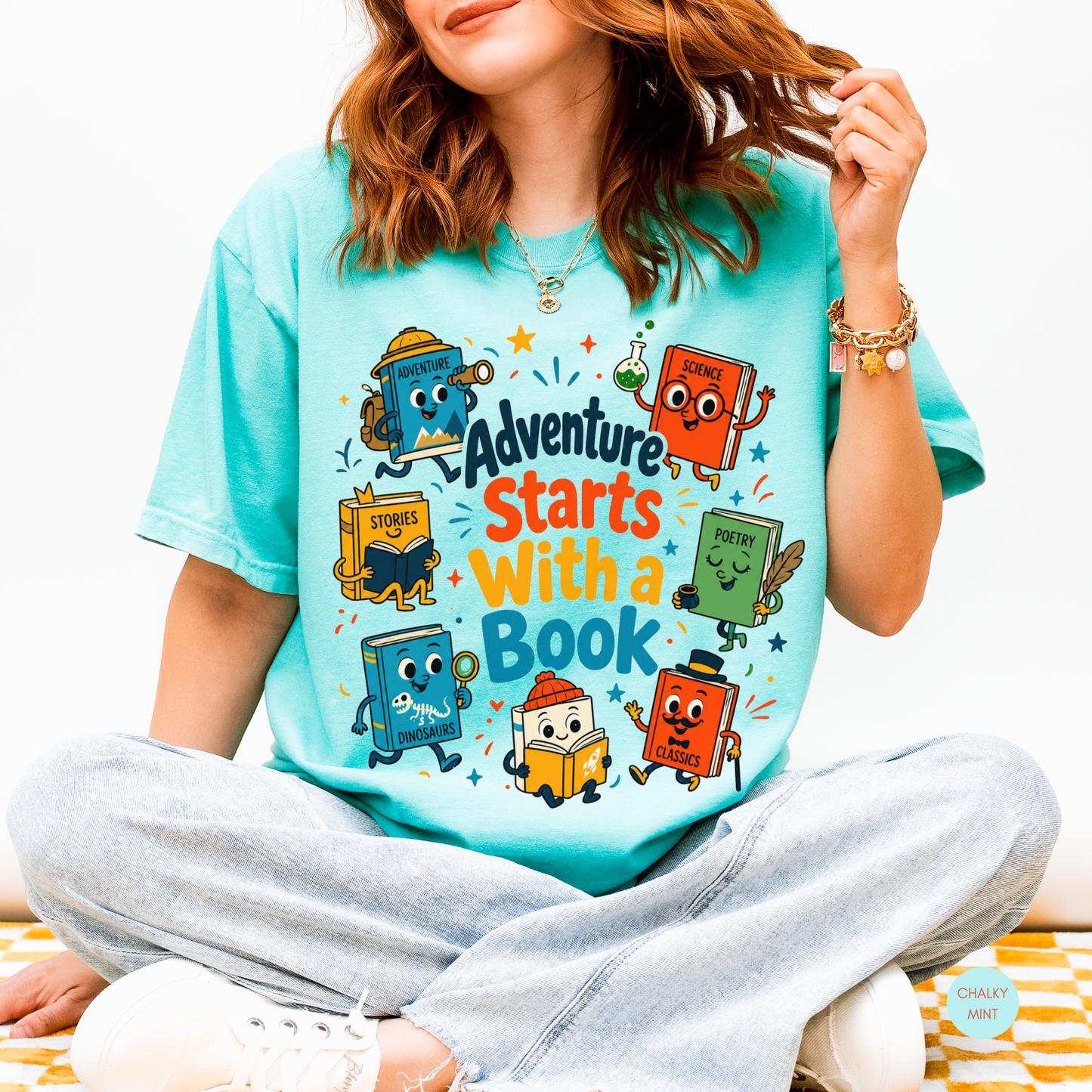 Adventure Starts With a Book Shirt | Reading Teacher Tee