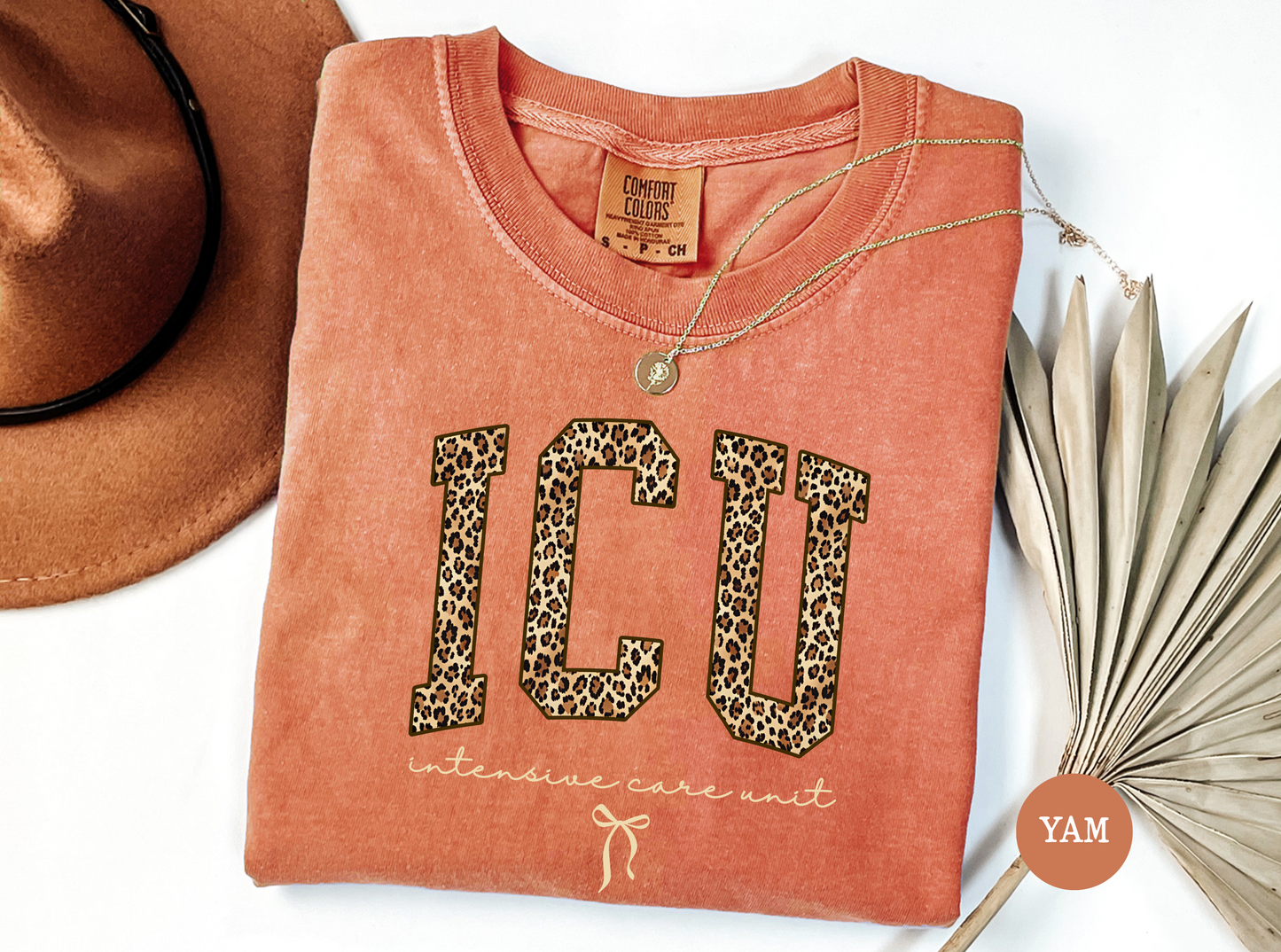 ICU Nurse Leopard Shirt – Intensive Care Unit Graphic Tee for Women – ICU Nurse Gift