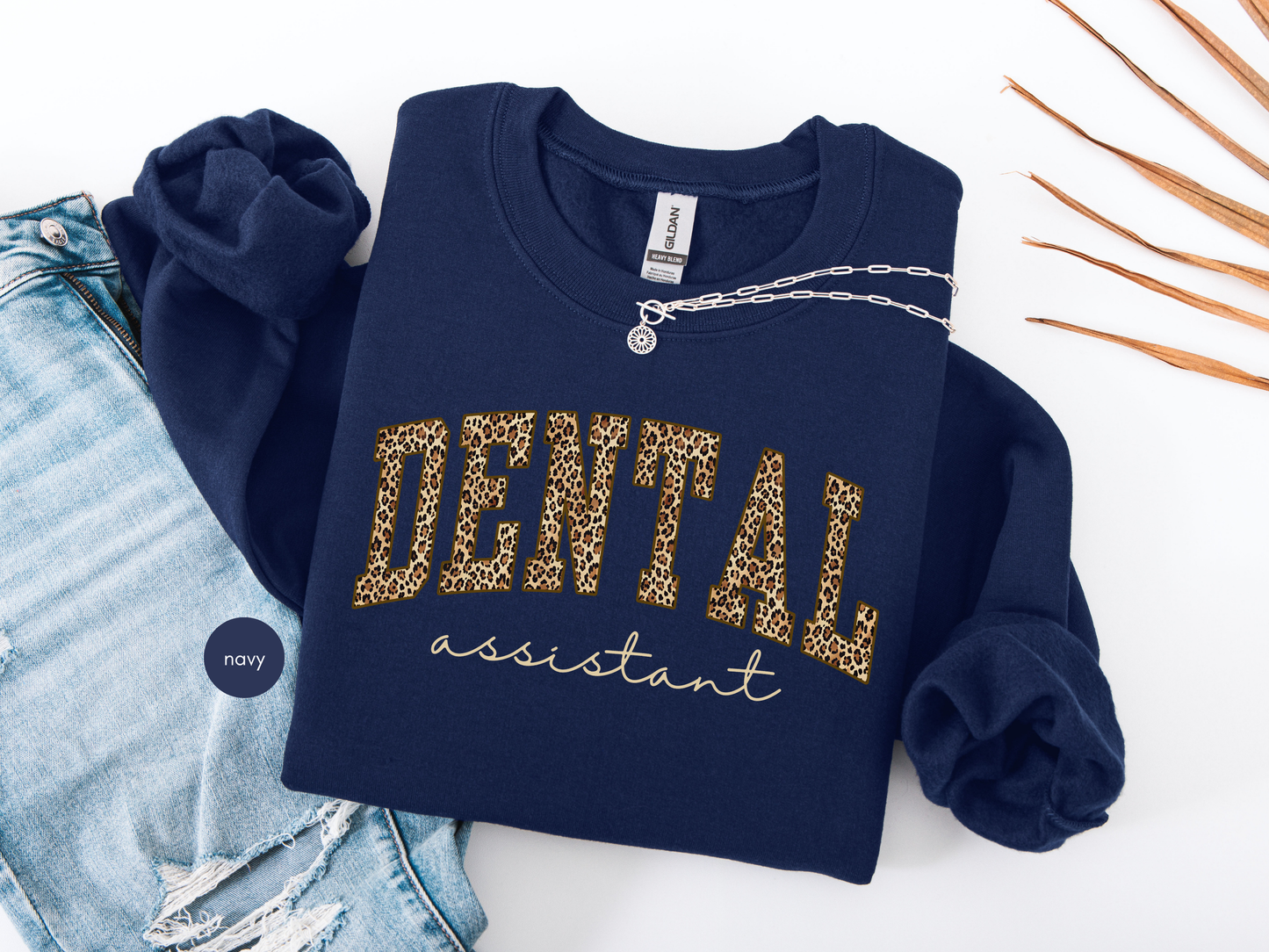 Dental Assistant Leopard Sweatshirt – Cozy Gift for Dental Assistants