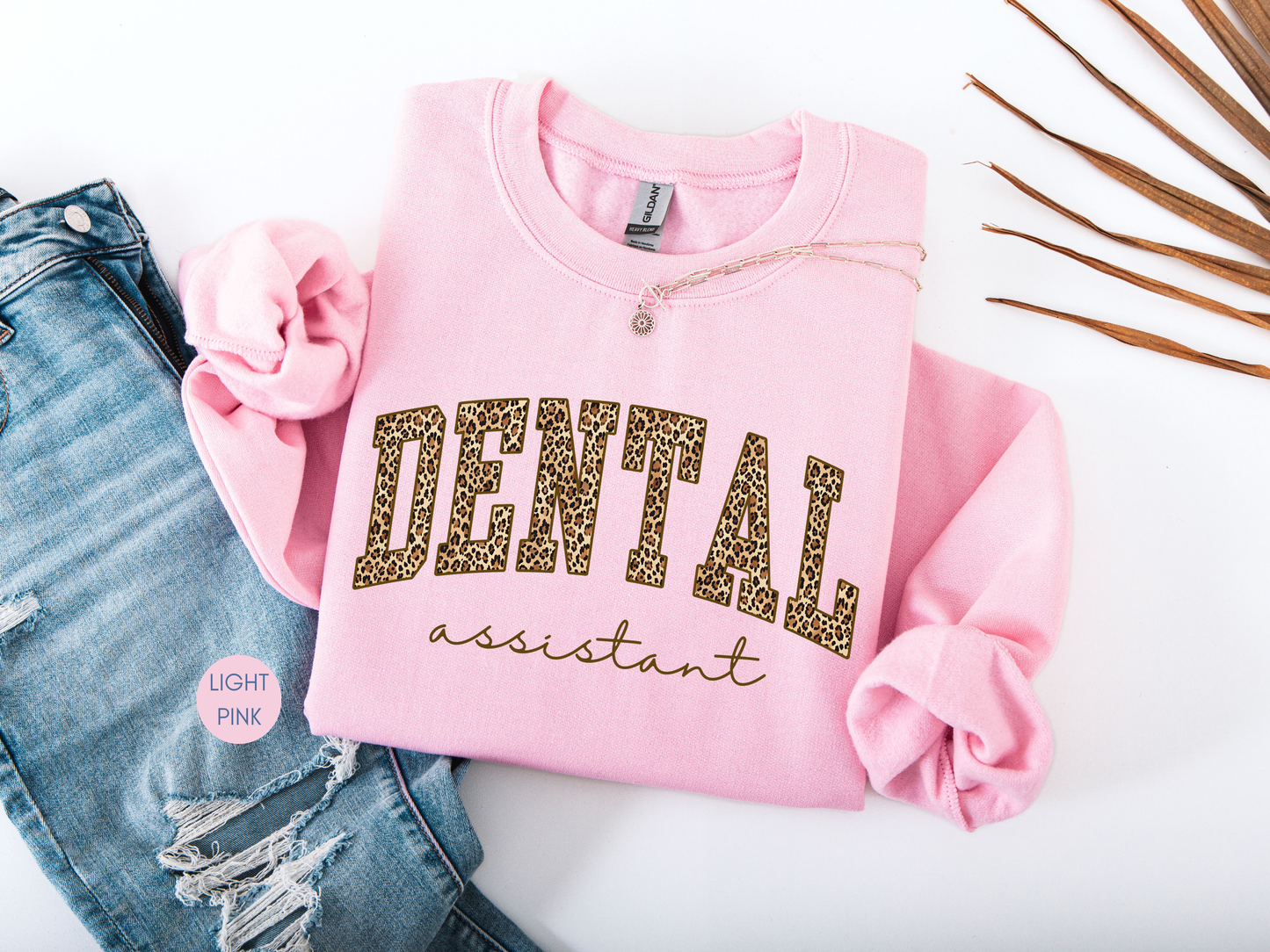 Dental Assistant Leopard Sweatshirt – Cozy Gift for Dental Assistants