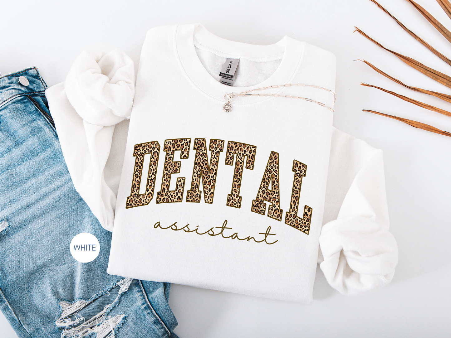 Dental Assistant Leopard Sweatshirt – Cozy Gift for Dental Assistants
